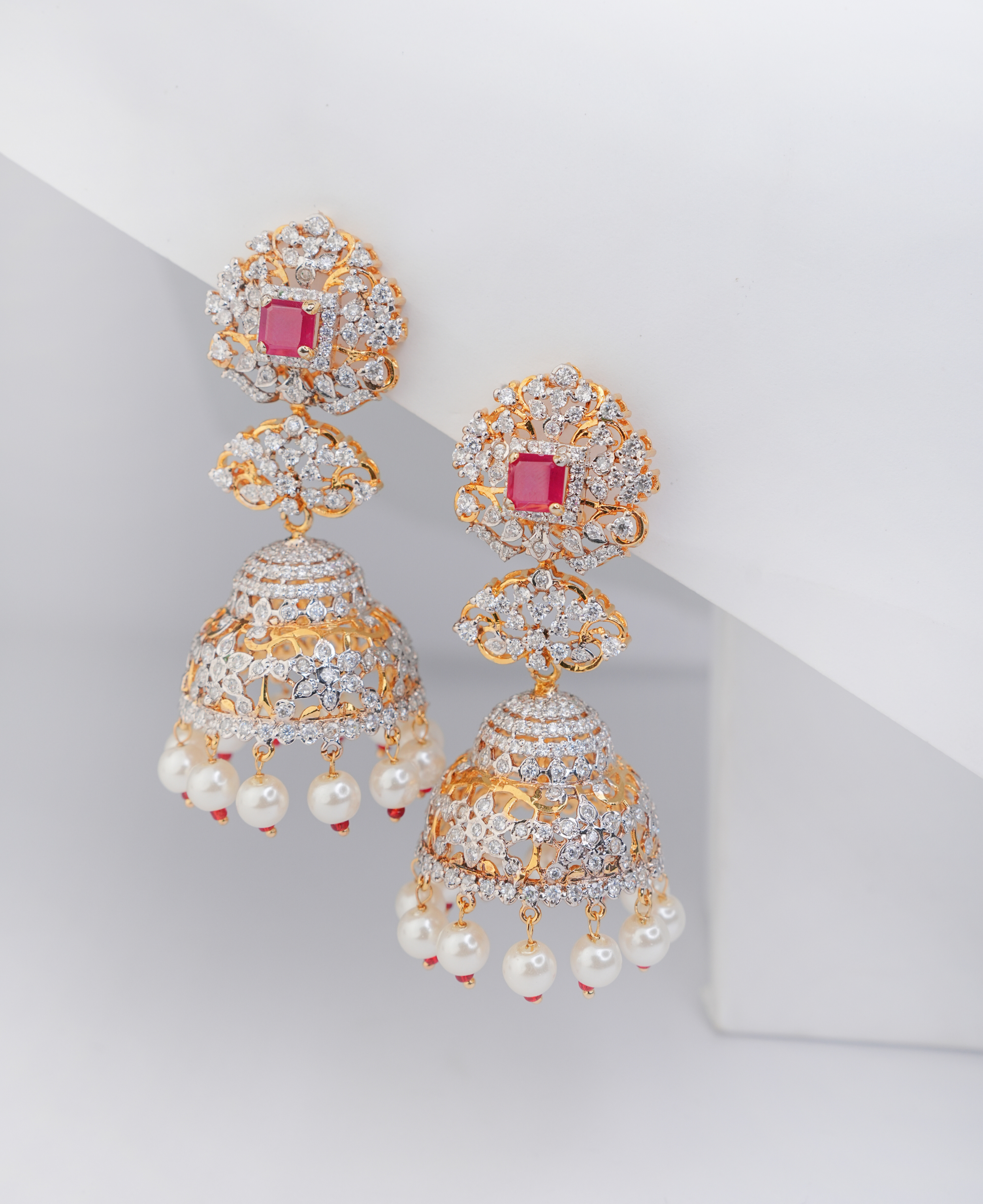 Ruby Rosette Jhumka