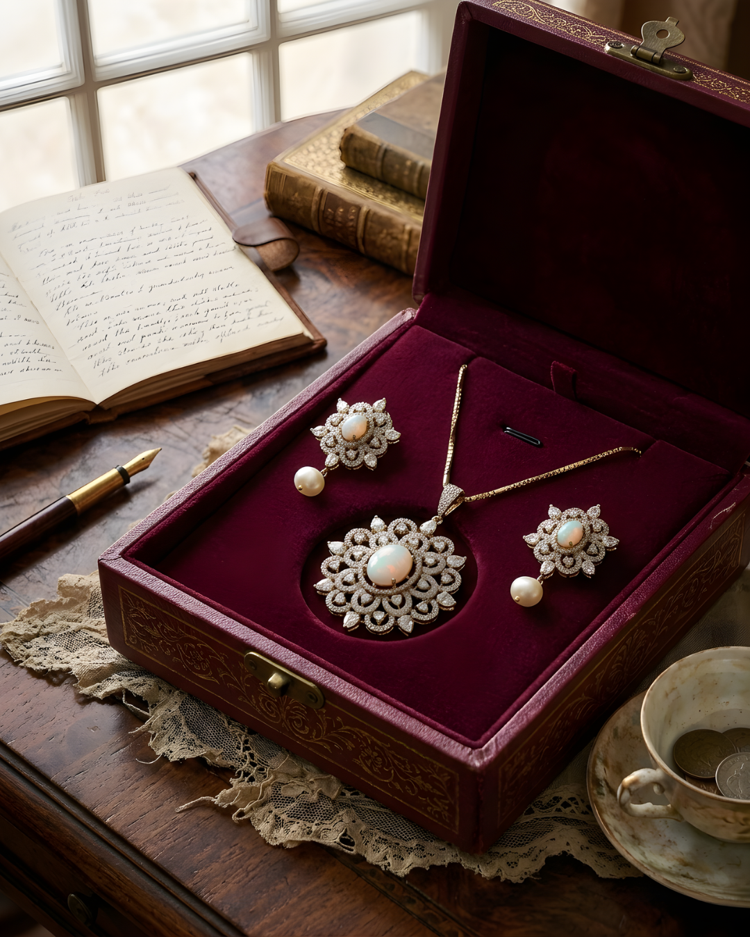 Opal & Zircon Flower PS