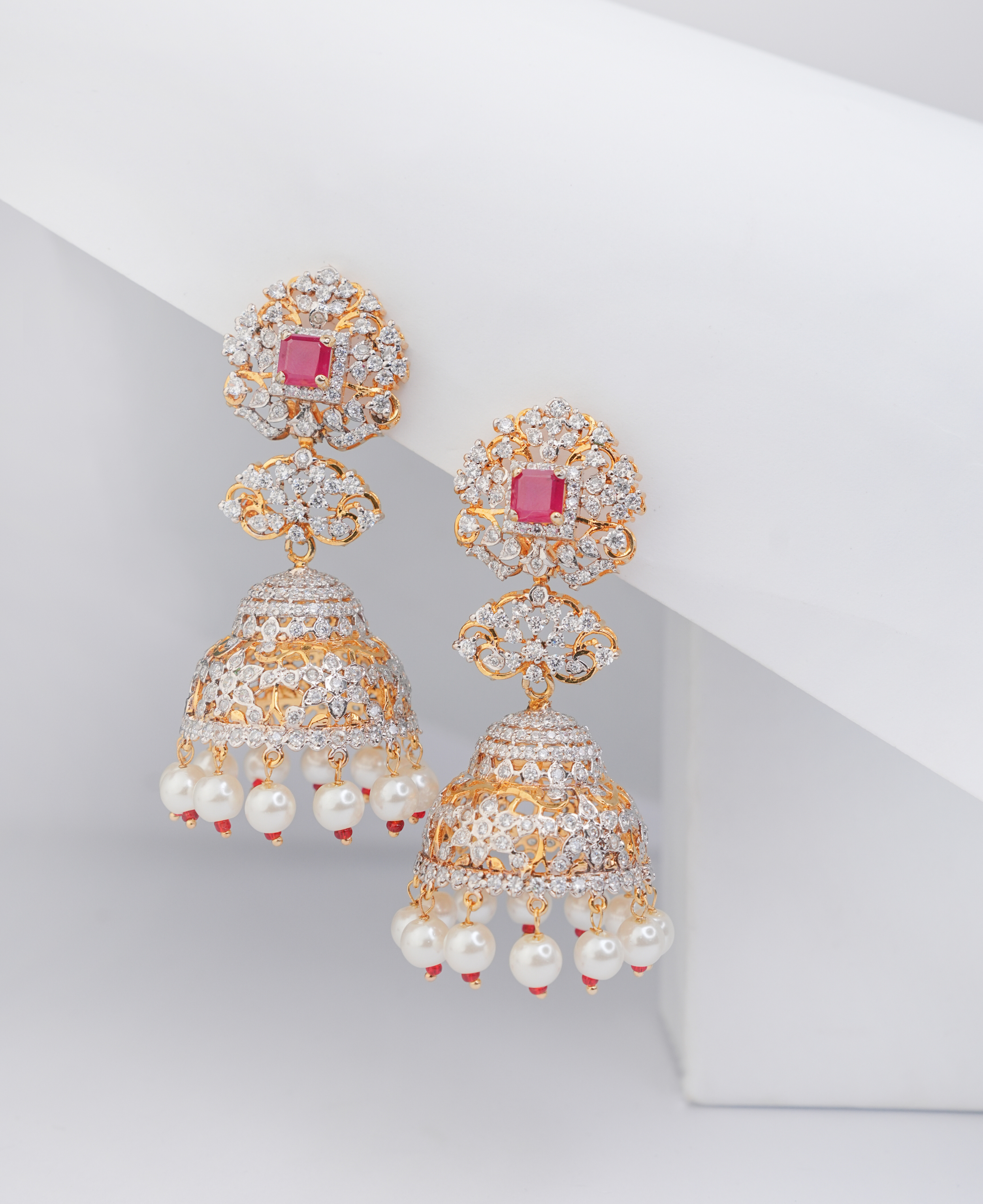 Ruby Rosette Jhumka
