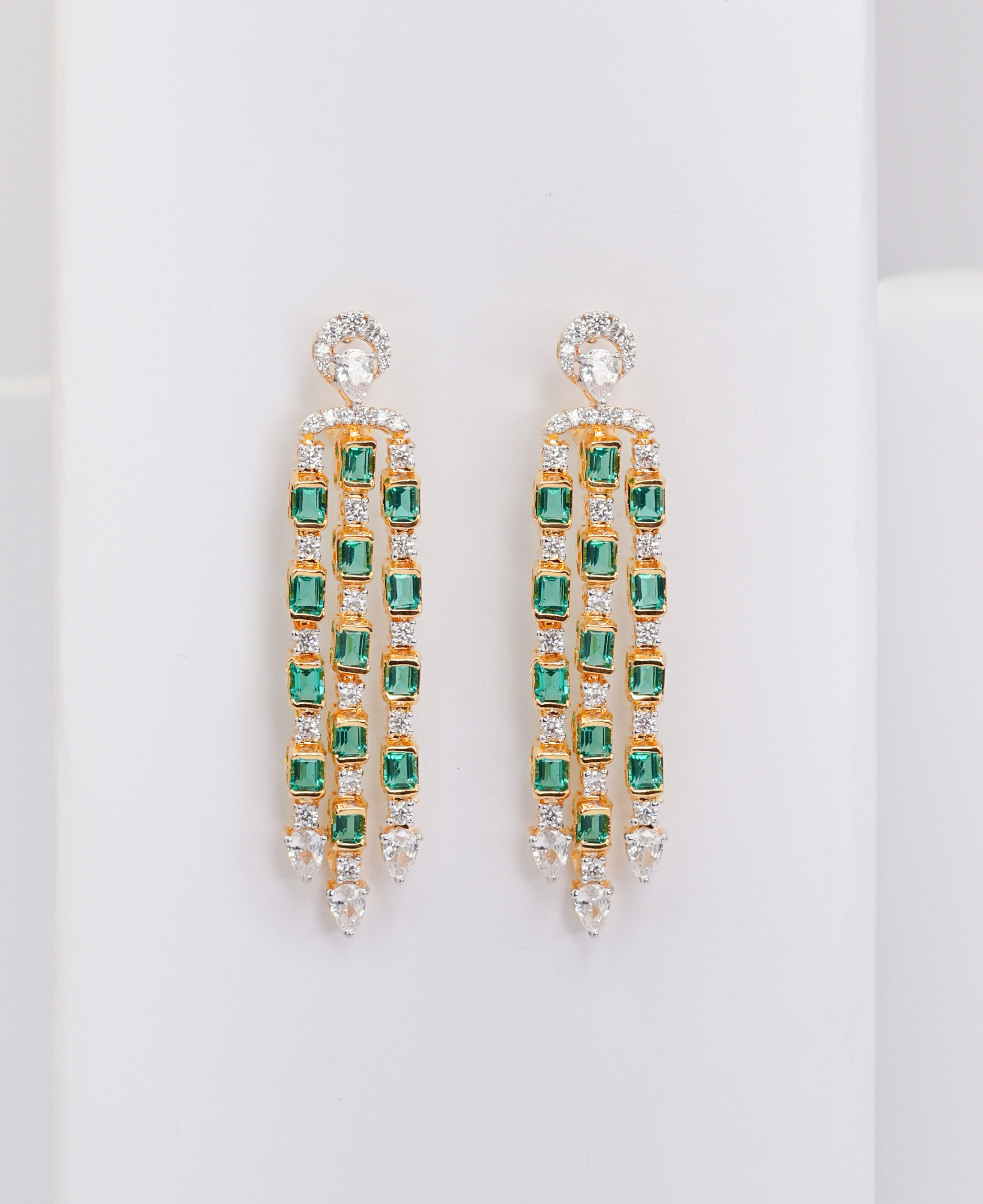 Emerald Waterfall Earrings 2