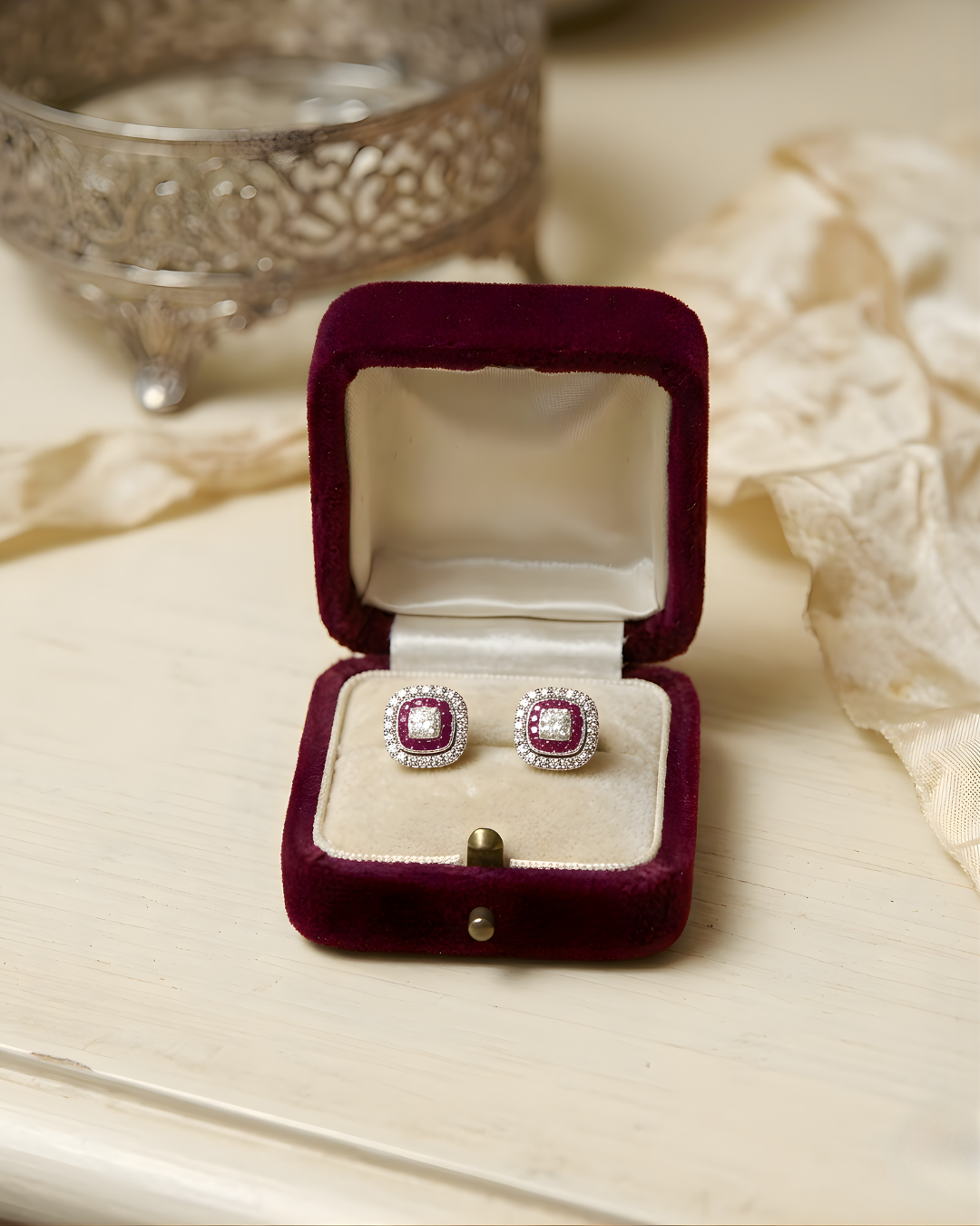 Ruby Channel Zircon Studs