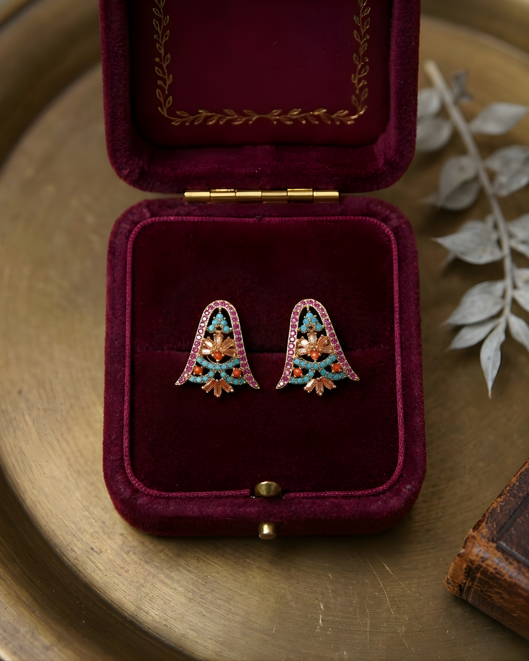 Ruby Feroza Champagne Studs