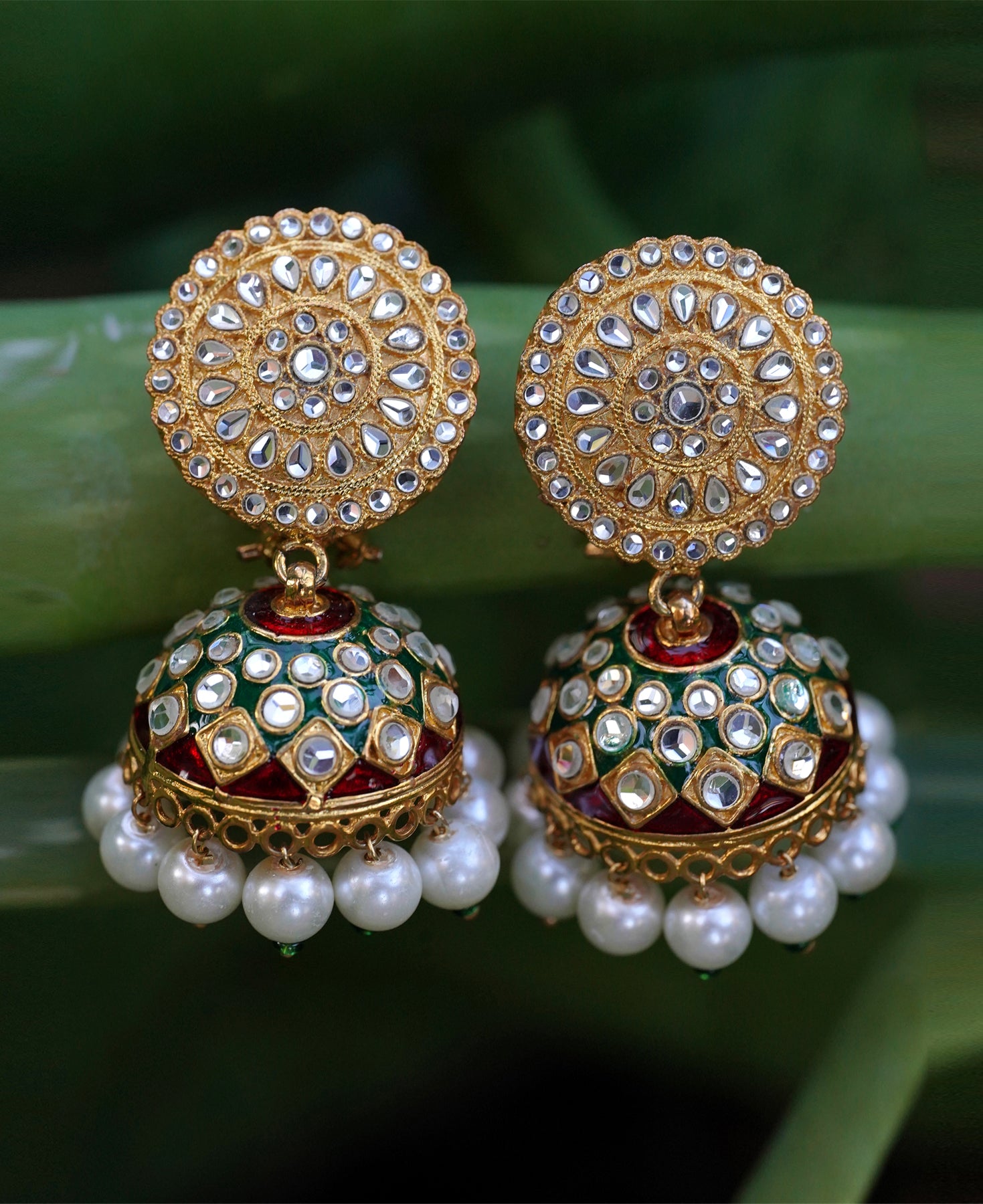 Kundan Meena Jhumkas