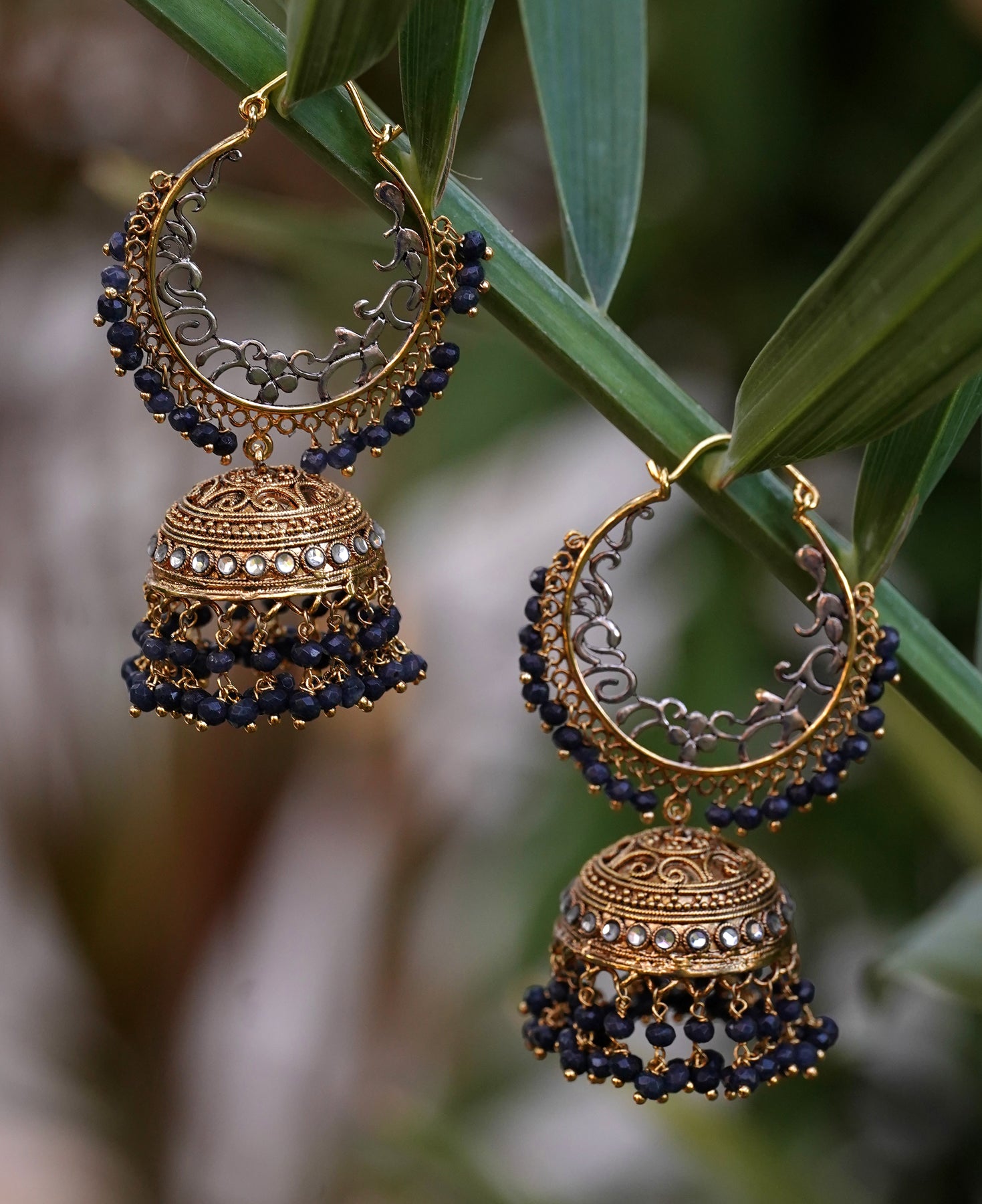 Kundan Carved Bali Jhumka 2
