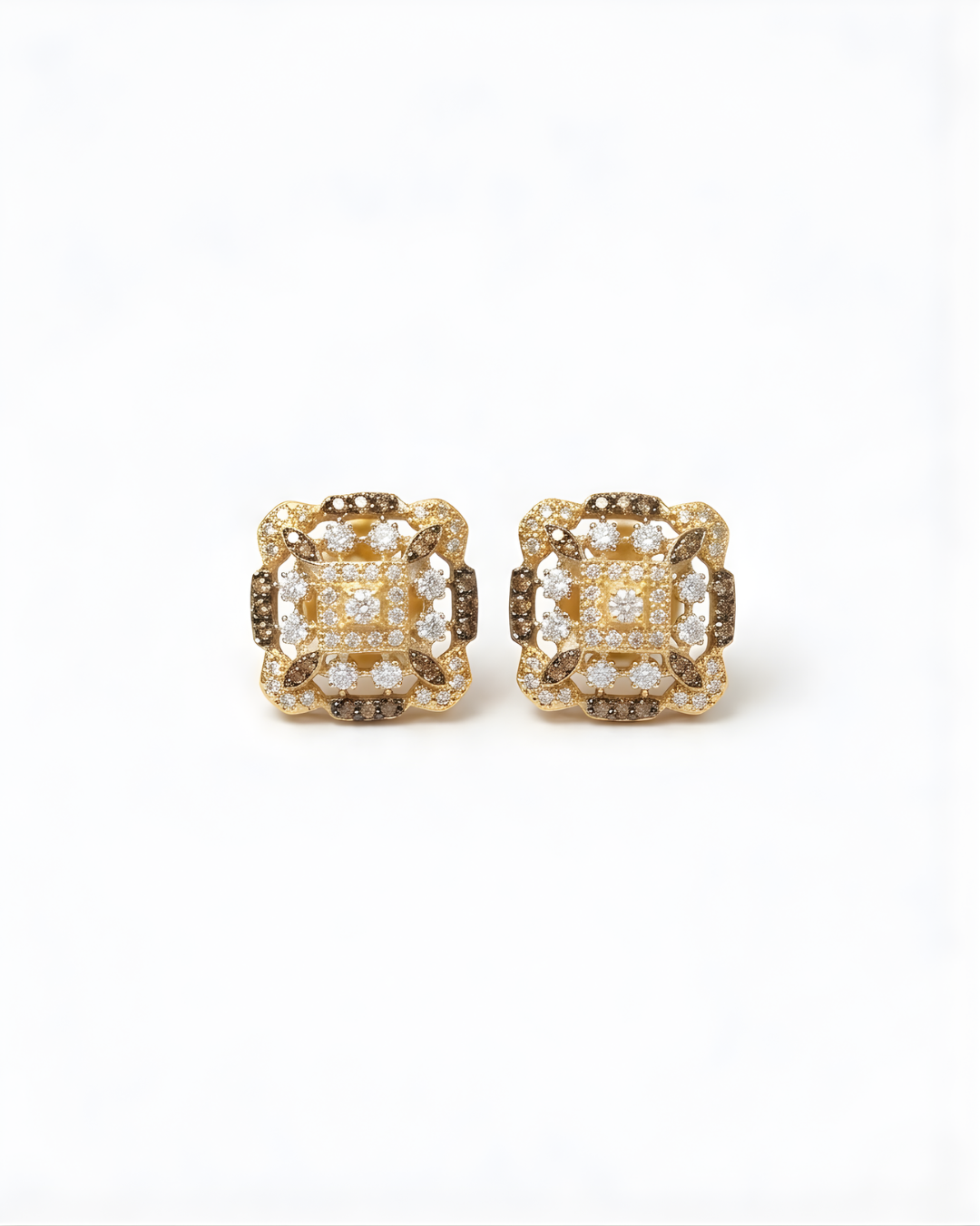 Coffee Champagne Zircon Studs