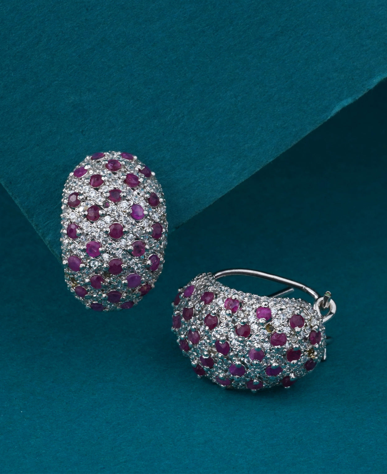 Zircon & Ruby Half Balis