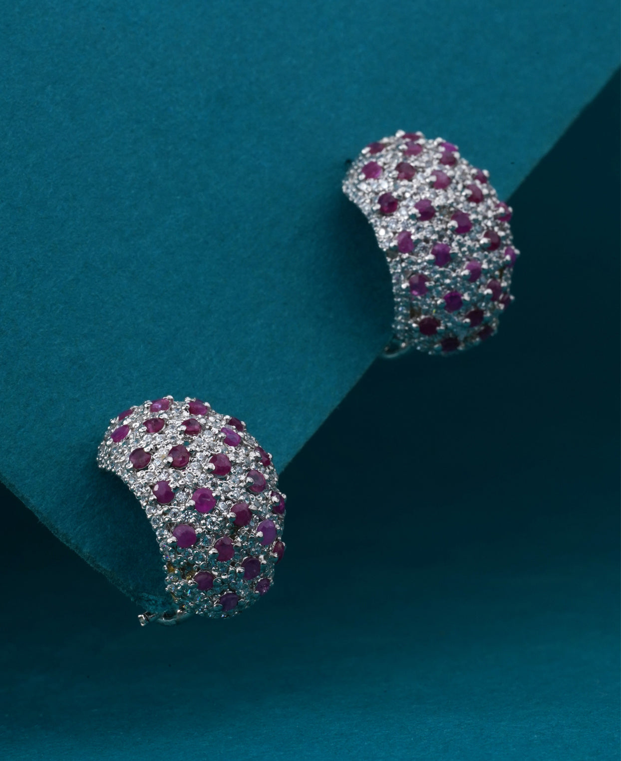 Zircon & Ruby Half Balis