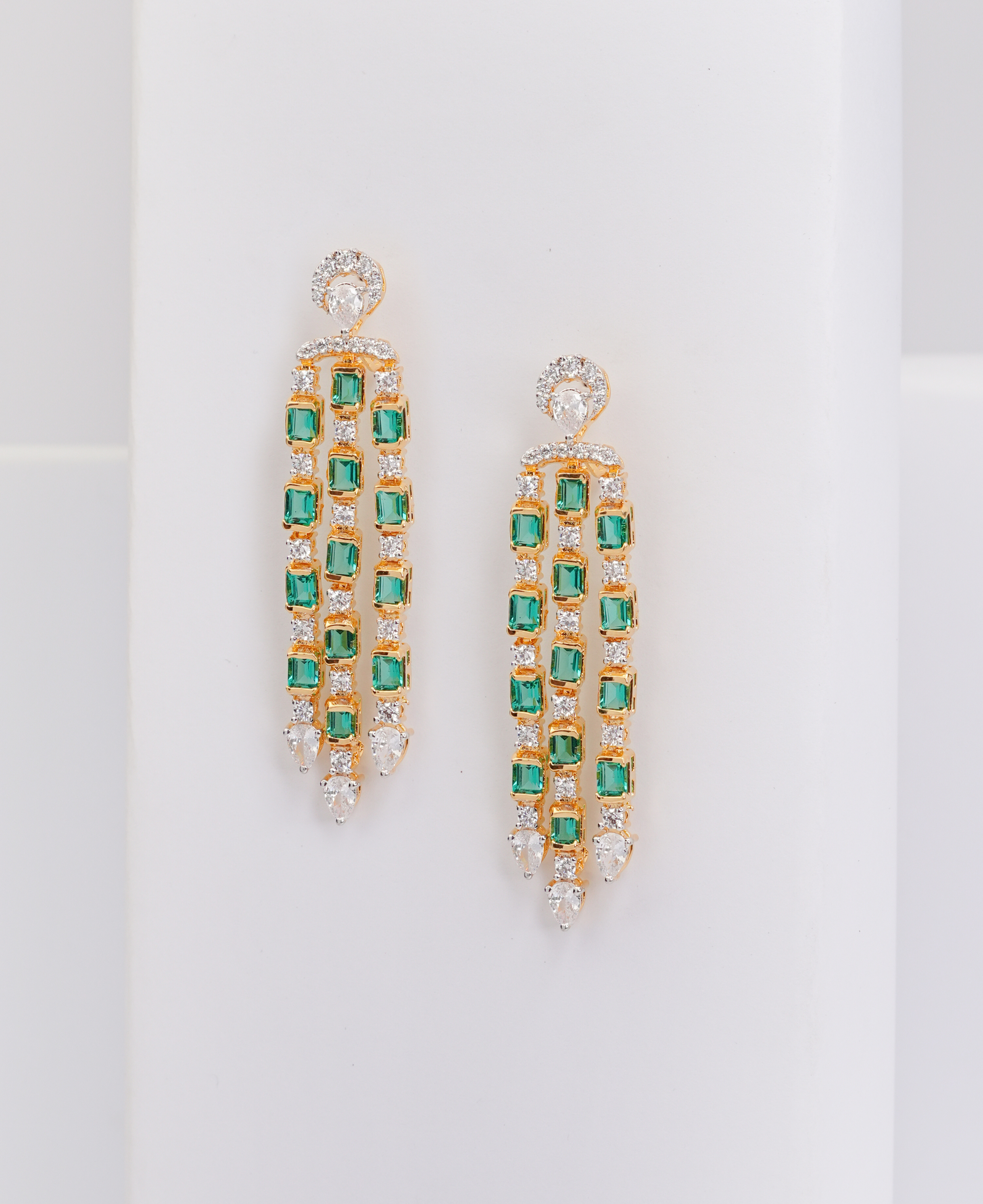 Emerald Waterfall Earrings 2