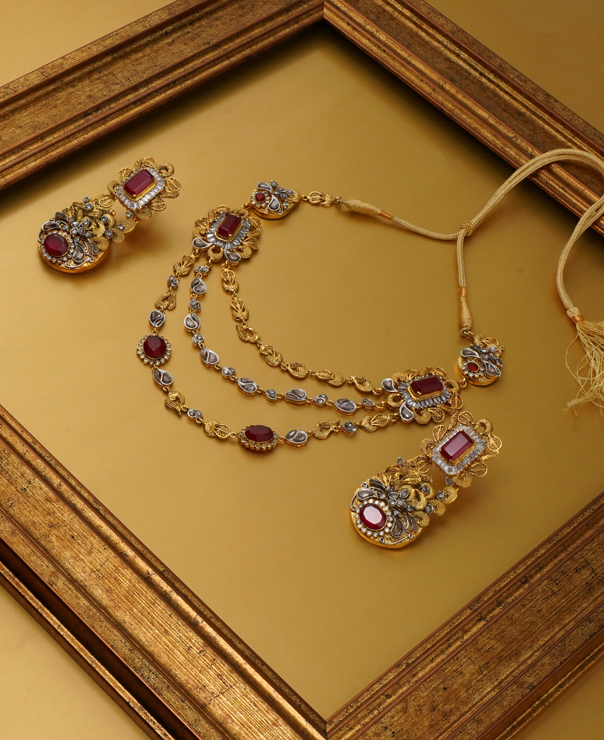 3 Lari Ruby & Polki Bridal Set