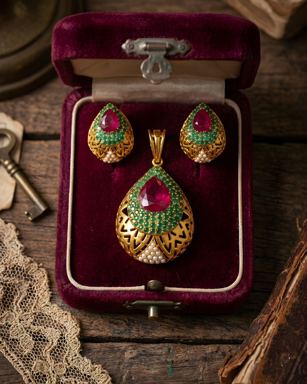 Ruby and Jade Carved PS