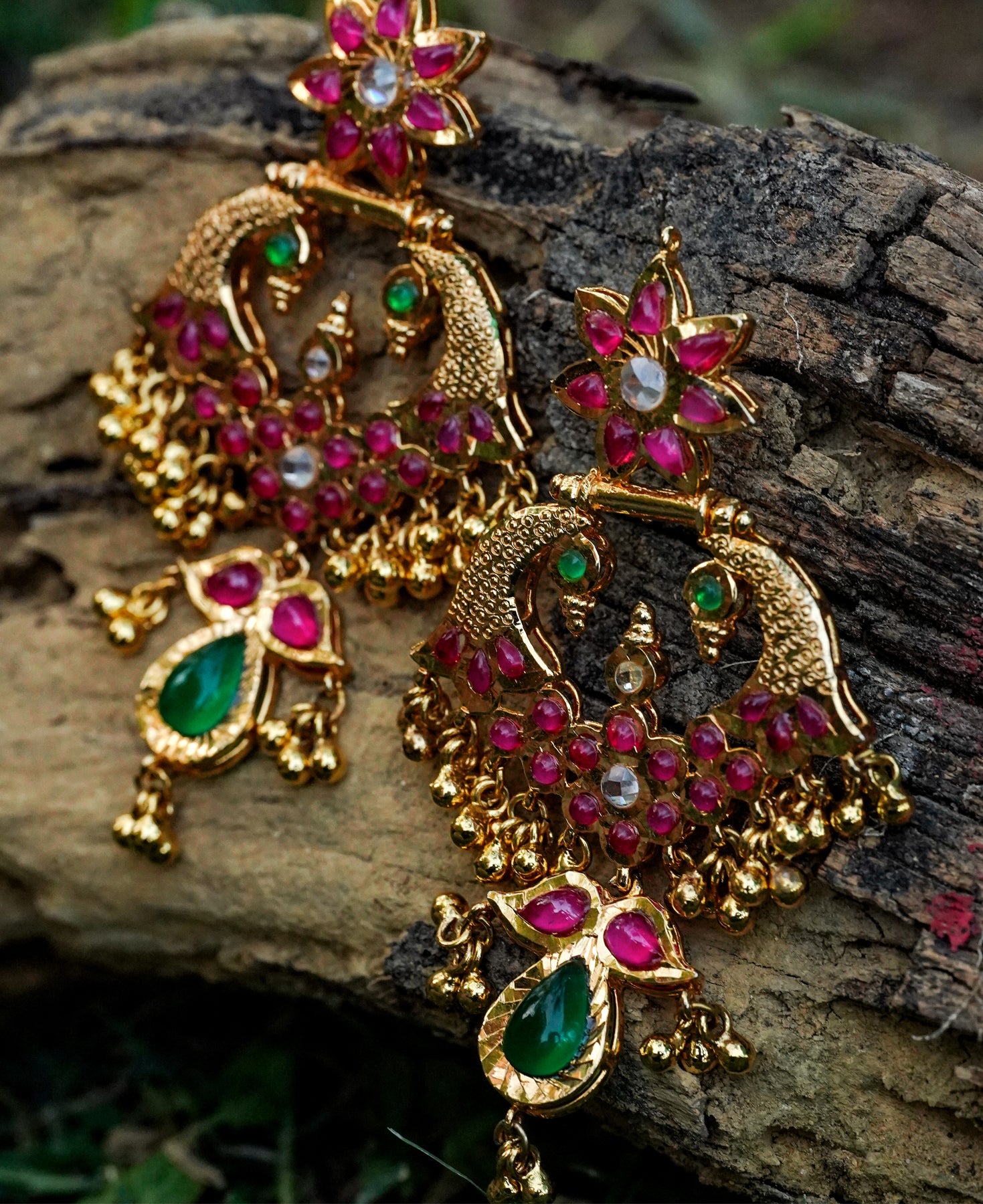Red & Green Ghungroo Earrings