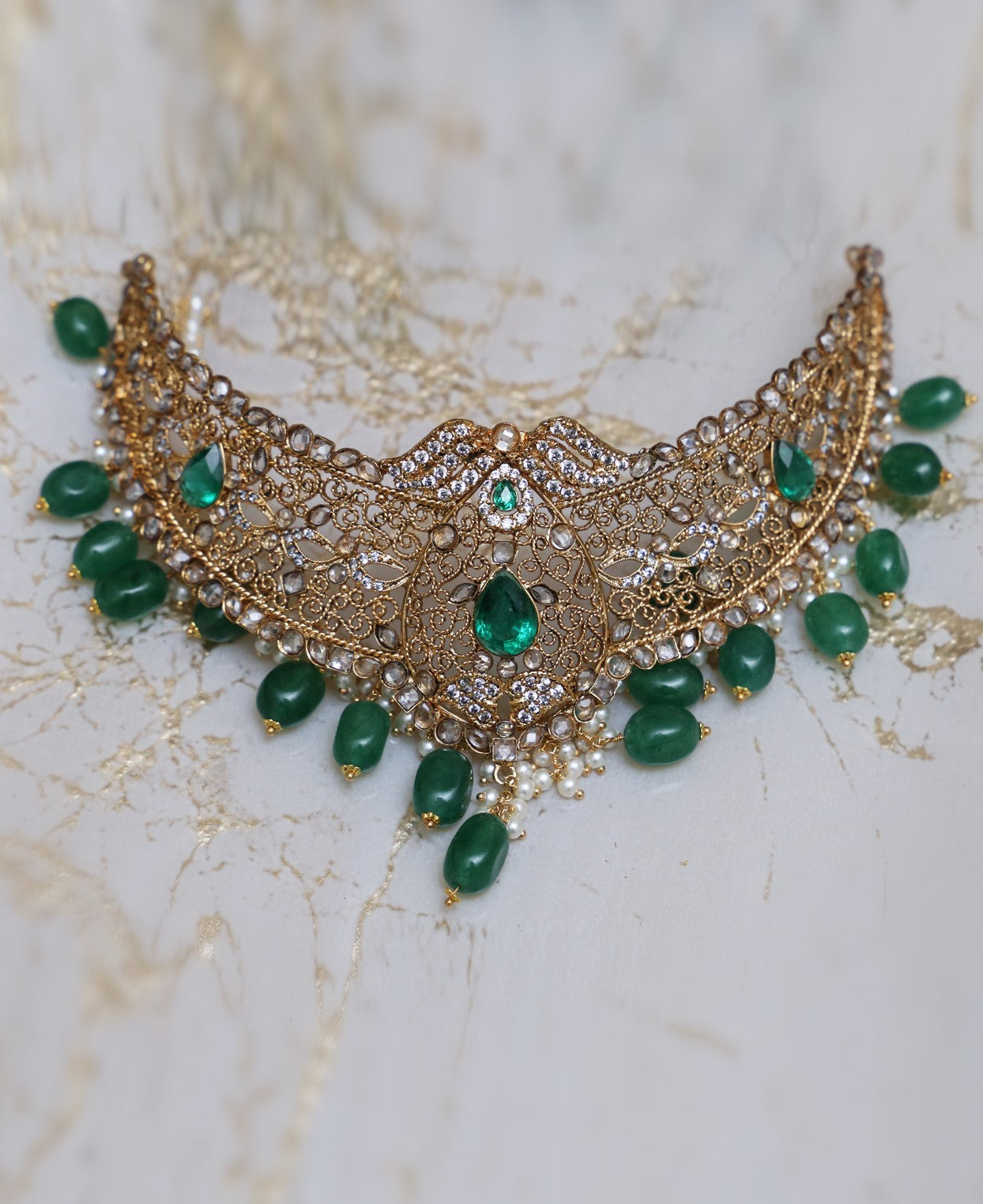 Green Maharani Choker Necklace