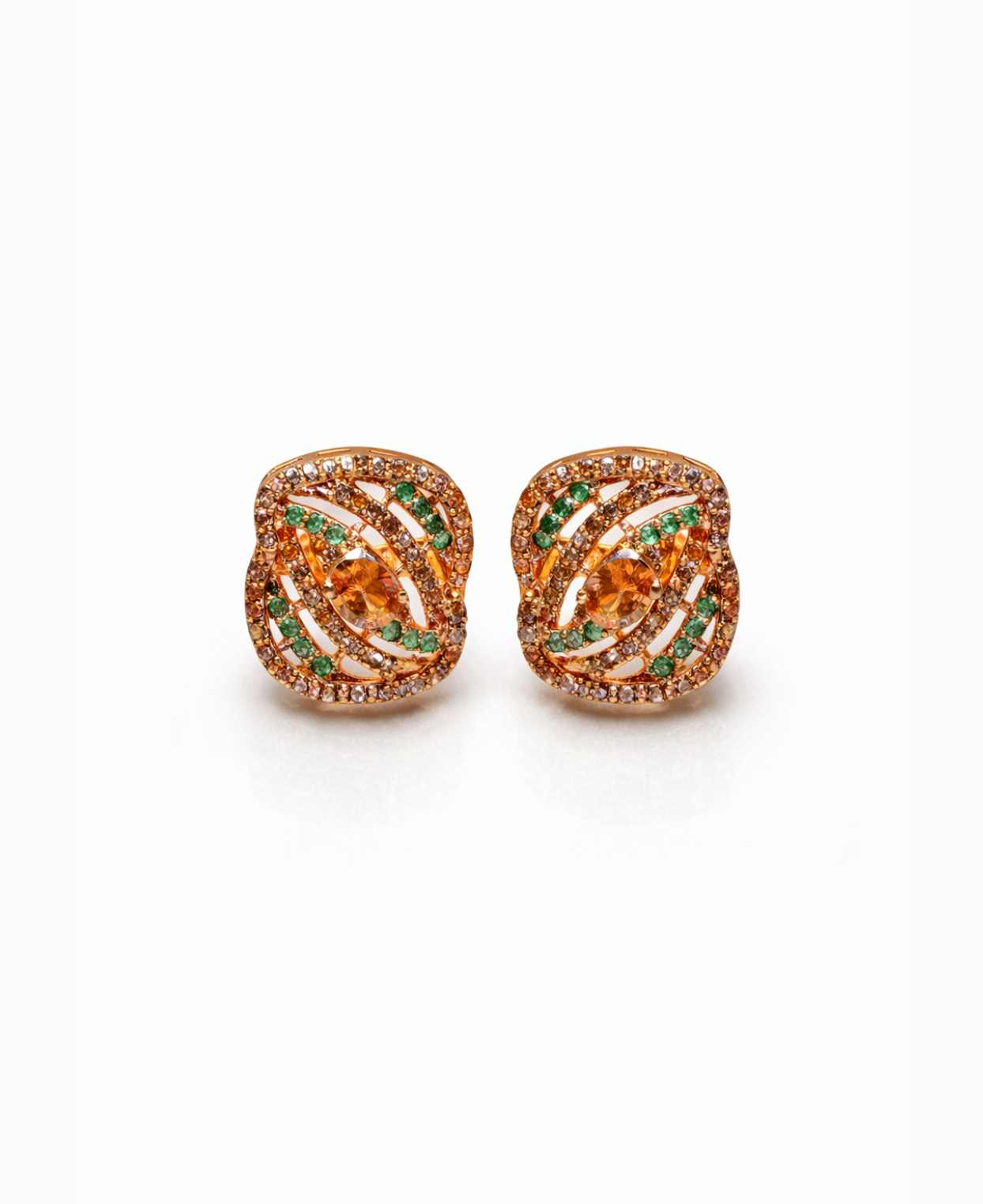 Champagne Peridot Studs