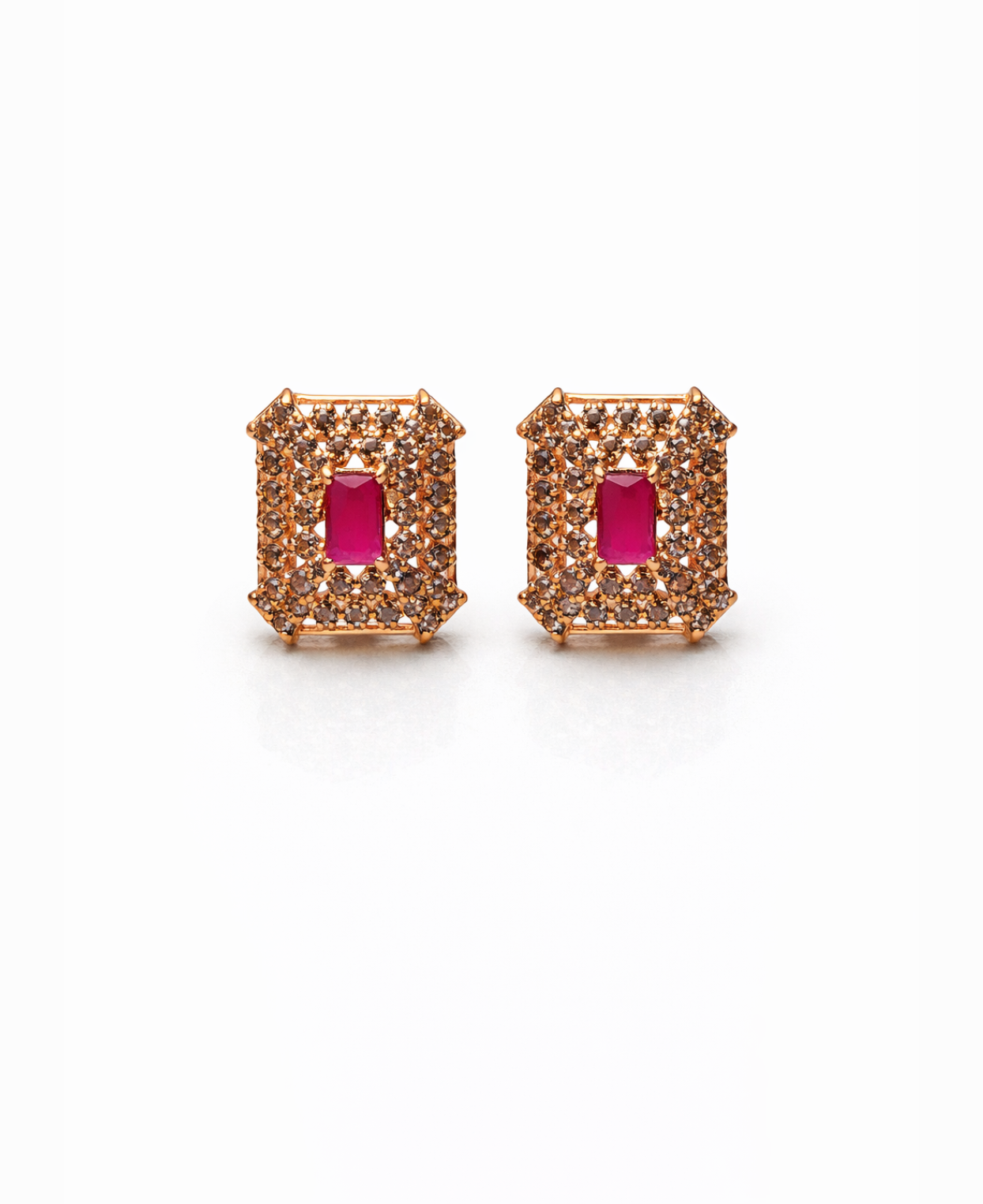 Champagne Ruby Studs