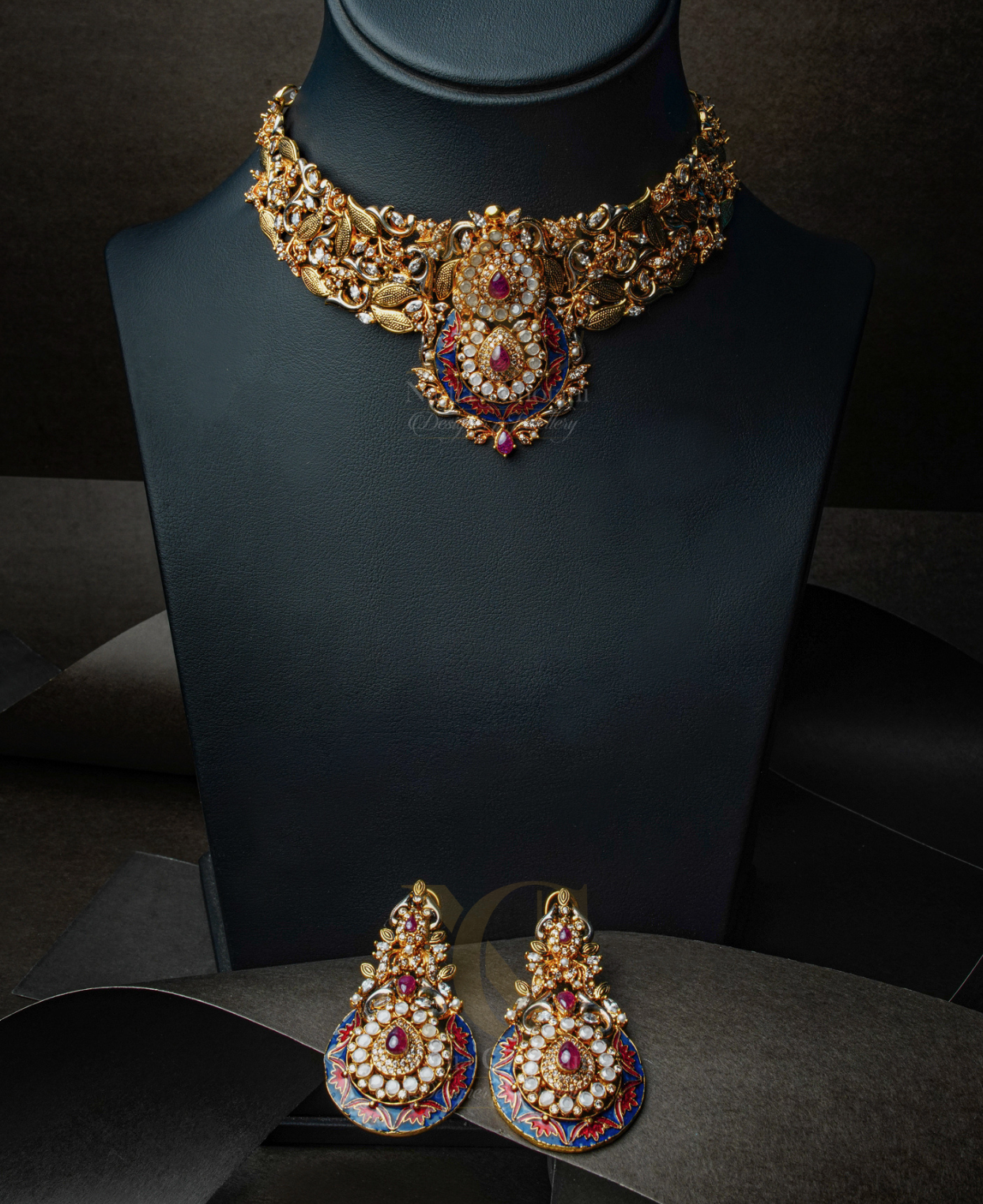 Shehnai Enamel Polki Set