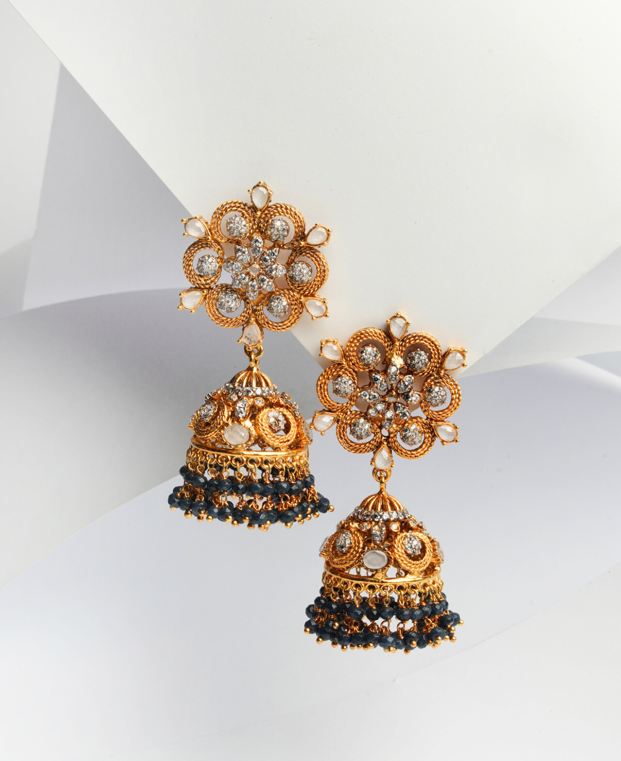 Sapphire Polki Jhumka