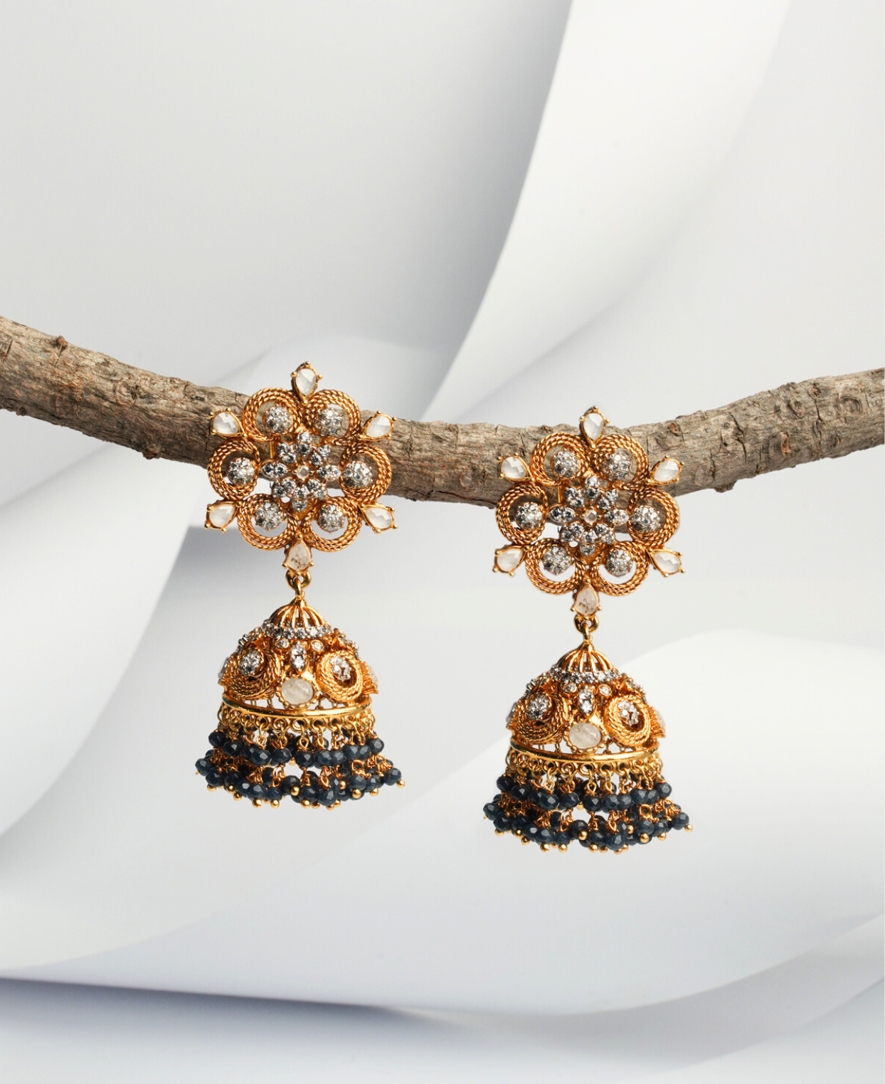 Sapphire Polki Jhumka