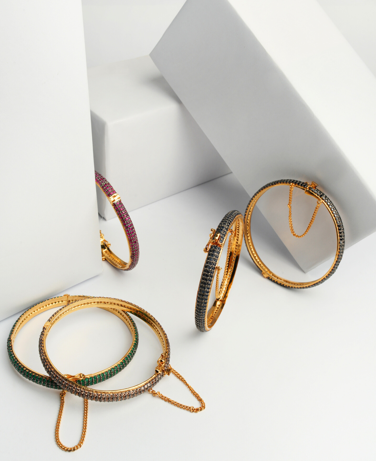 Multi colored Pave Bangles