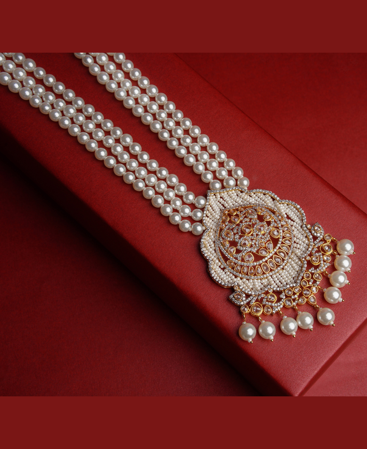 Pearl Polki Bandhai Pendant