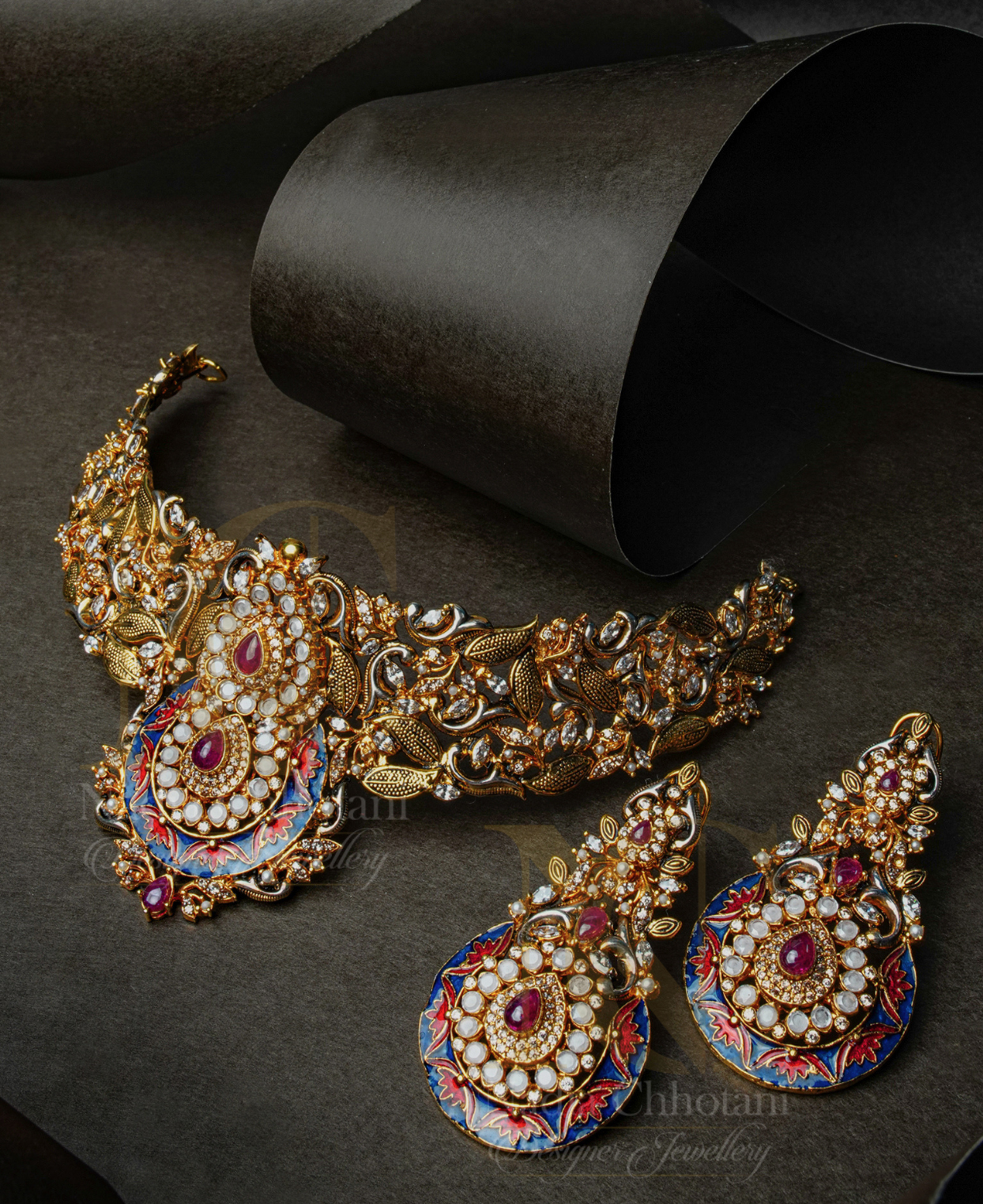 Shehnai Enamel Polki Set