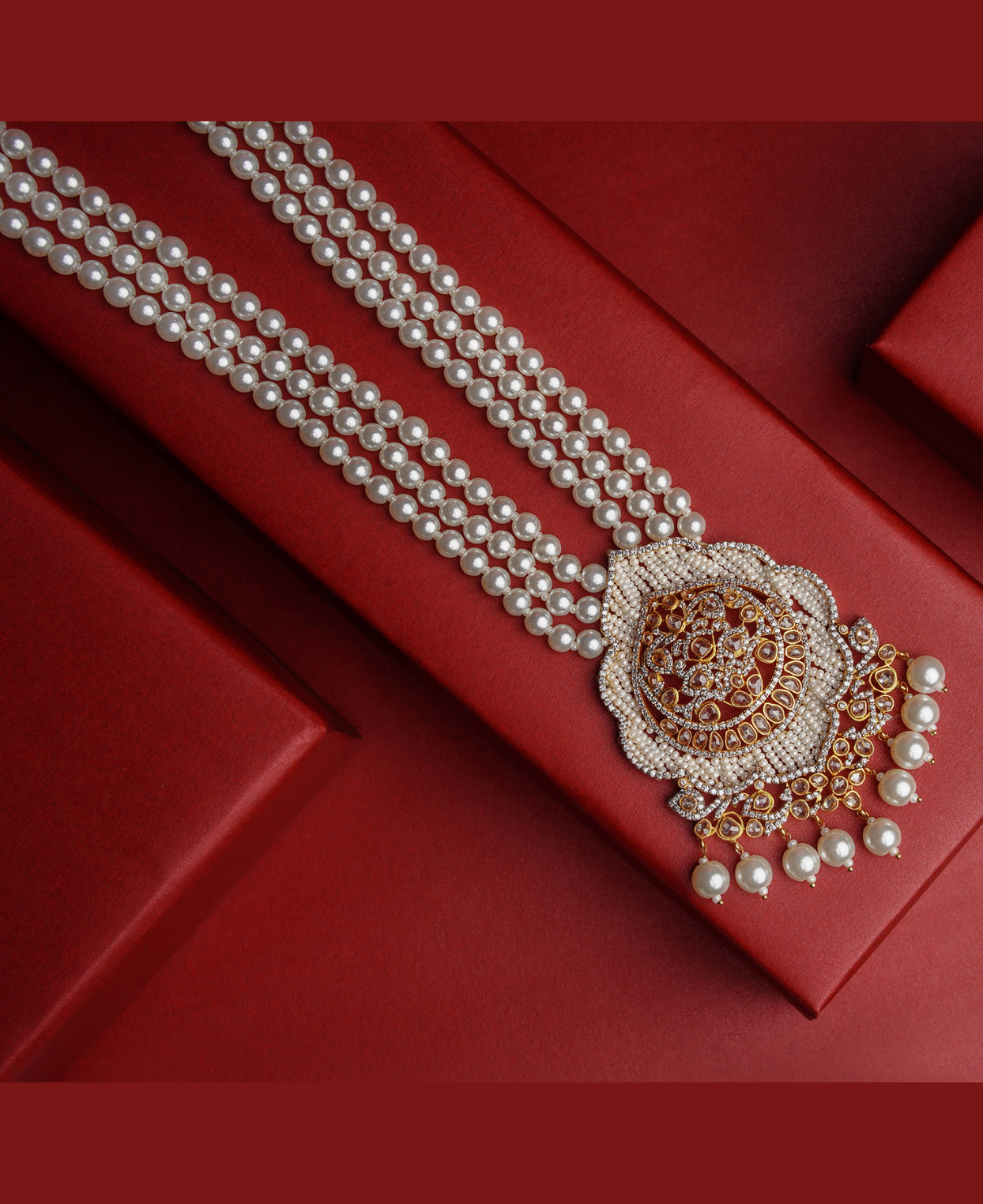 Pearl Polki Bandhai Pendant