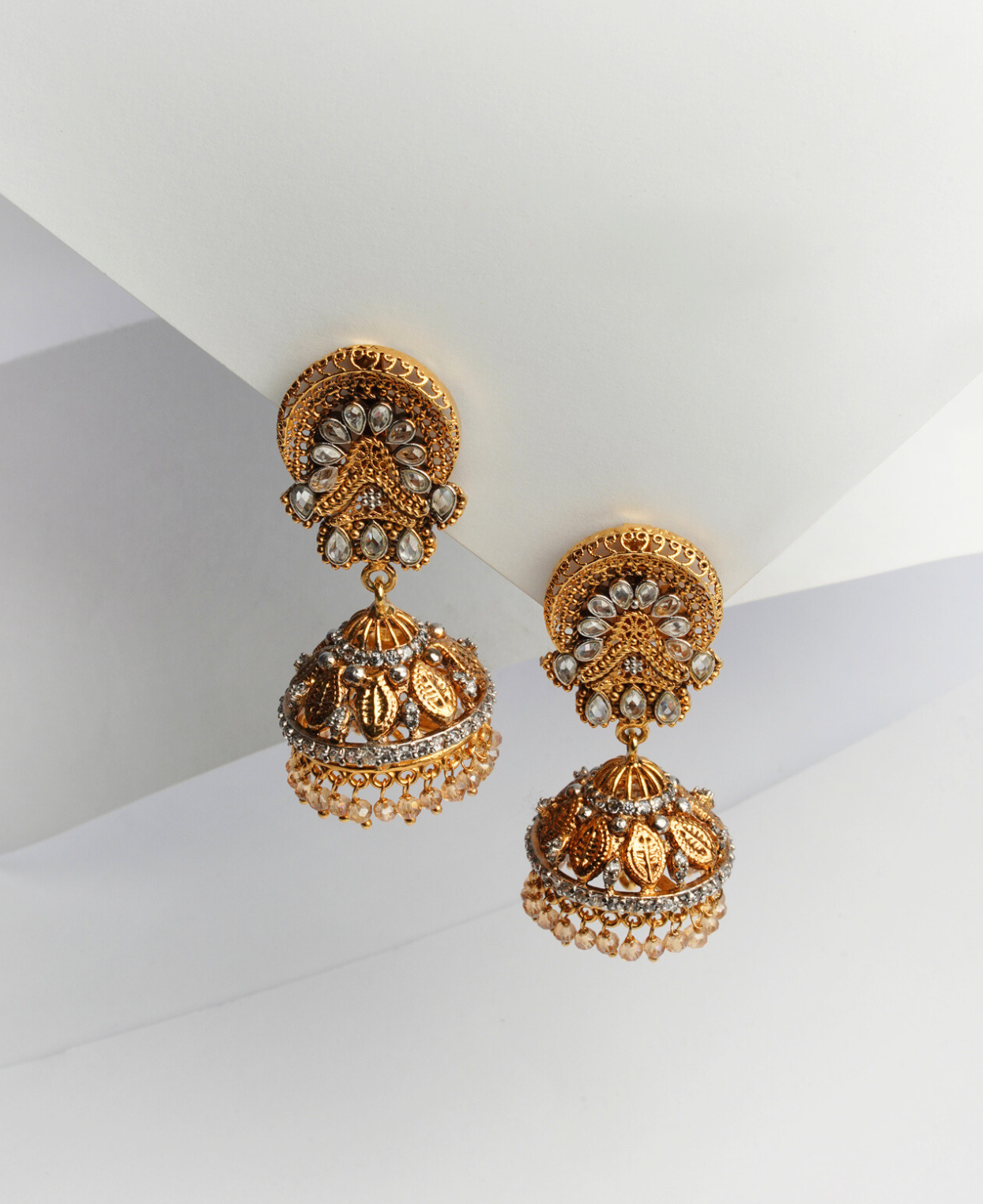 Polki Champagne Jhumki