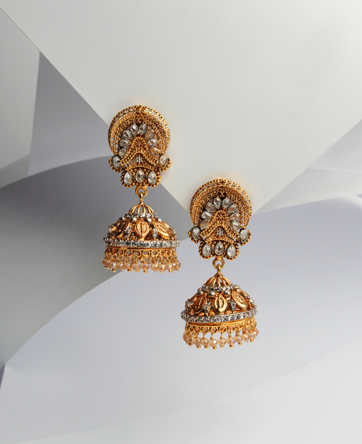 Polki Champagne Jhumki