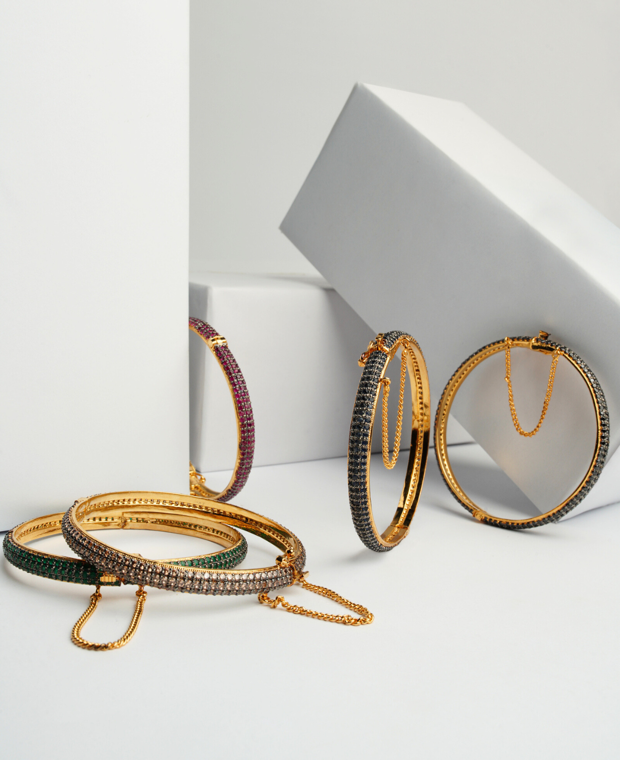 Multi colored Pave Bangles