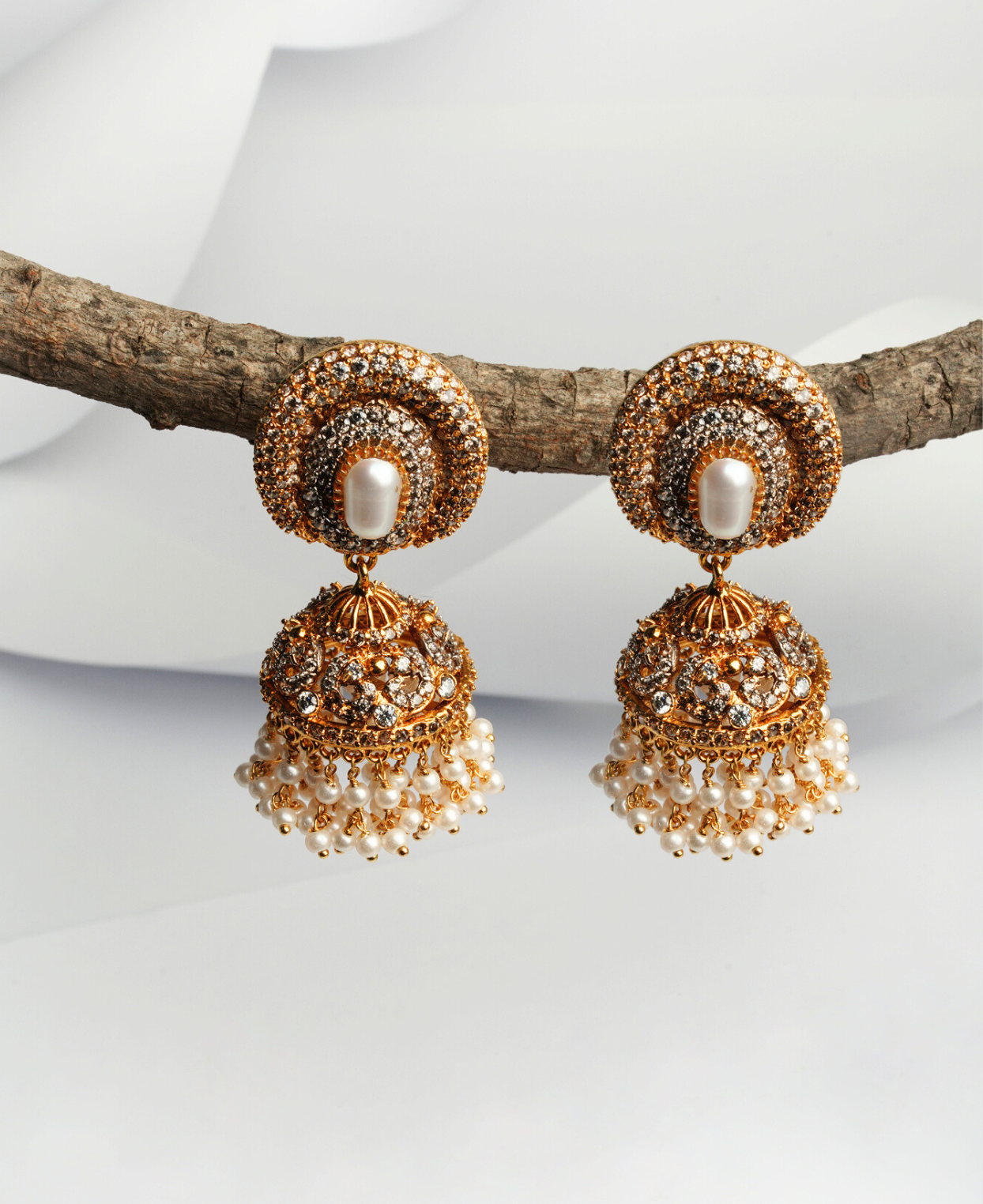 Pearl Polki Jhumki