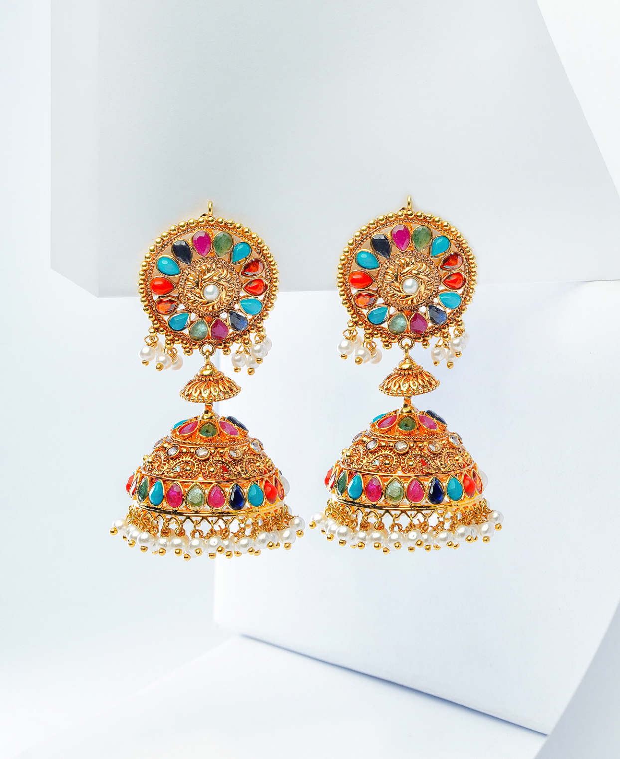 Naurattan Handmade Jhumkas