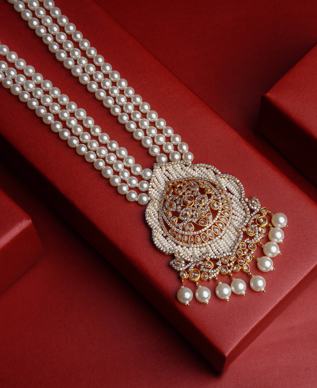 Pearl Polki Bandhai Pendant