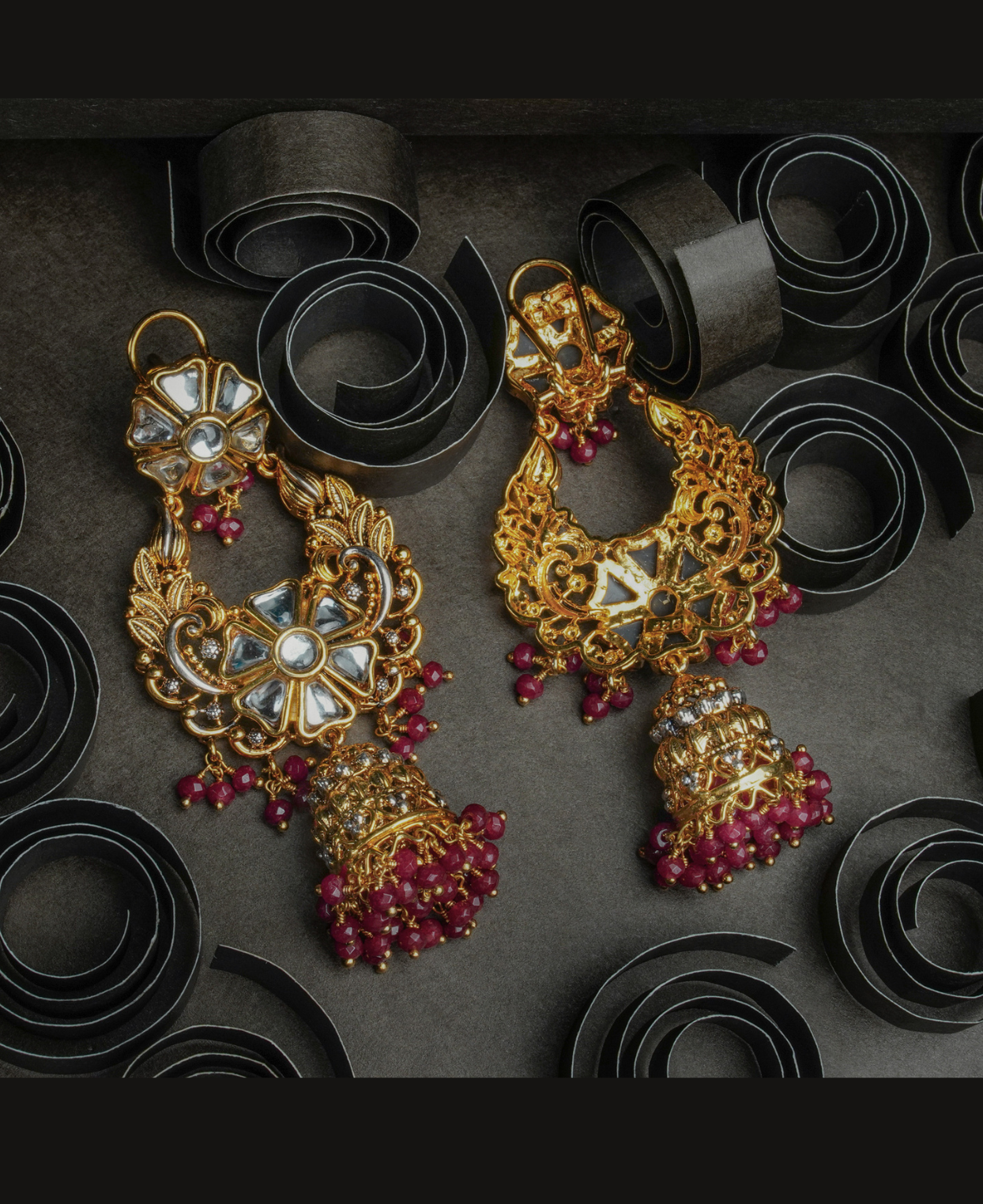 Kundan Katori Ruby Jhumka