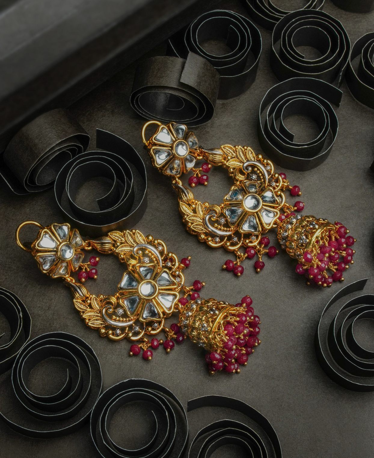 Kundan Katori Ruby Jhumka