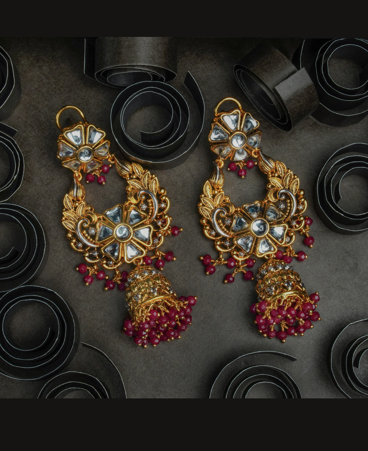 Kundan Katori Ruby Jhumka