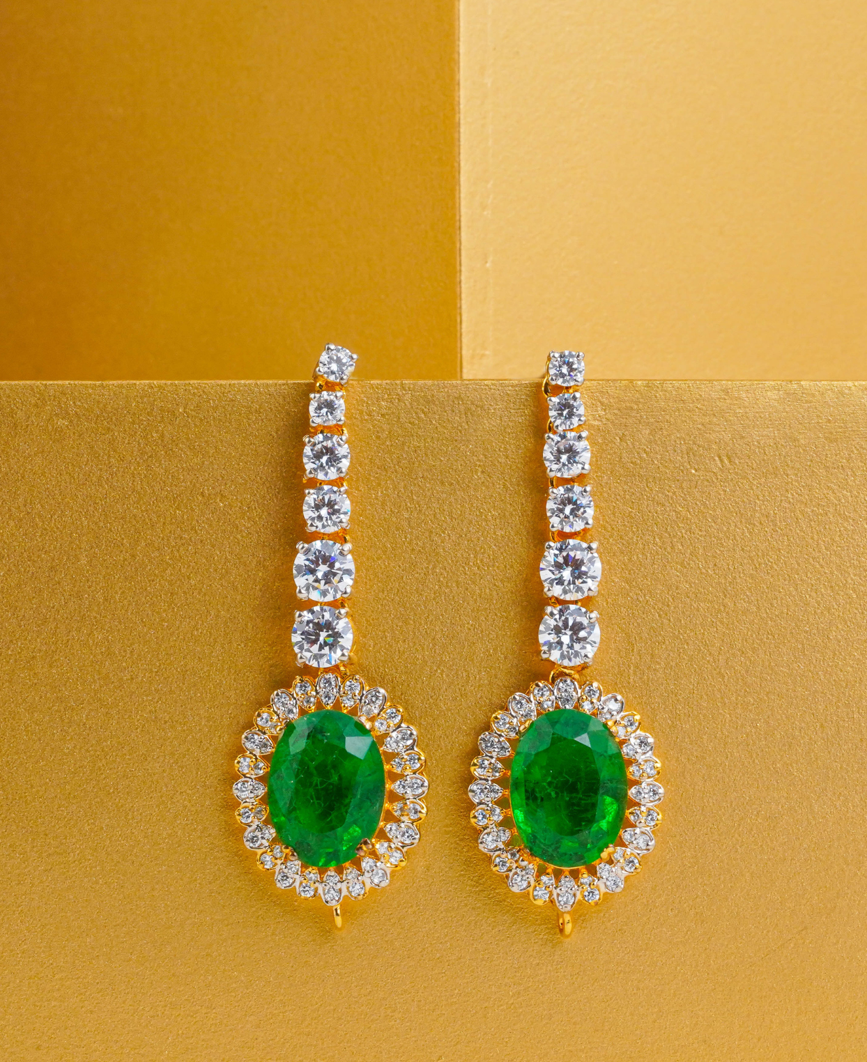 Zircon Green Solitaire Earrings
