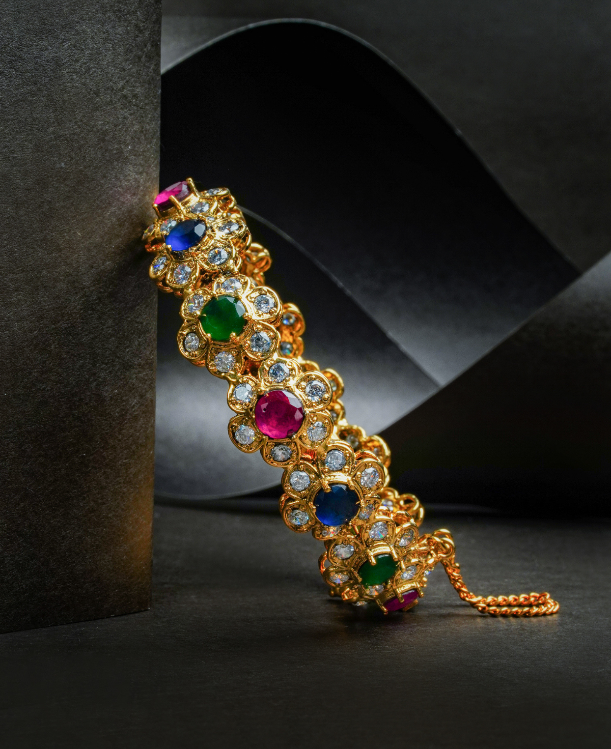 Multi Colored Polki Kara