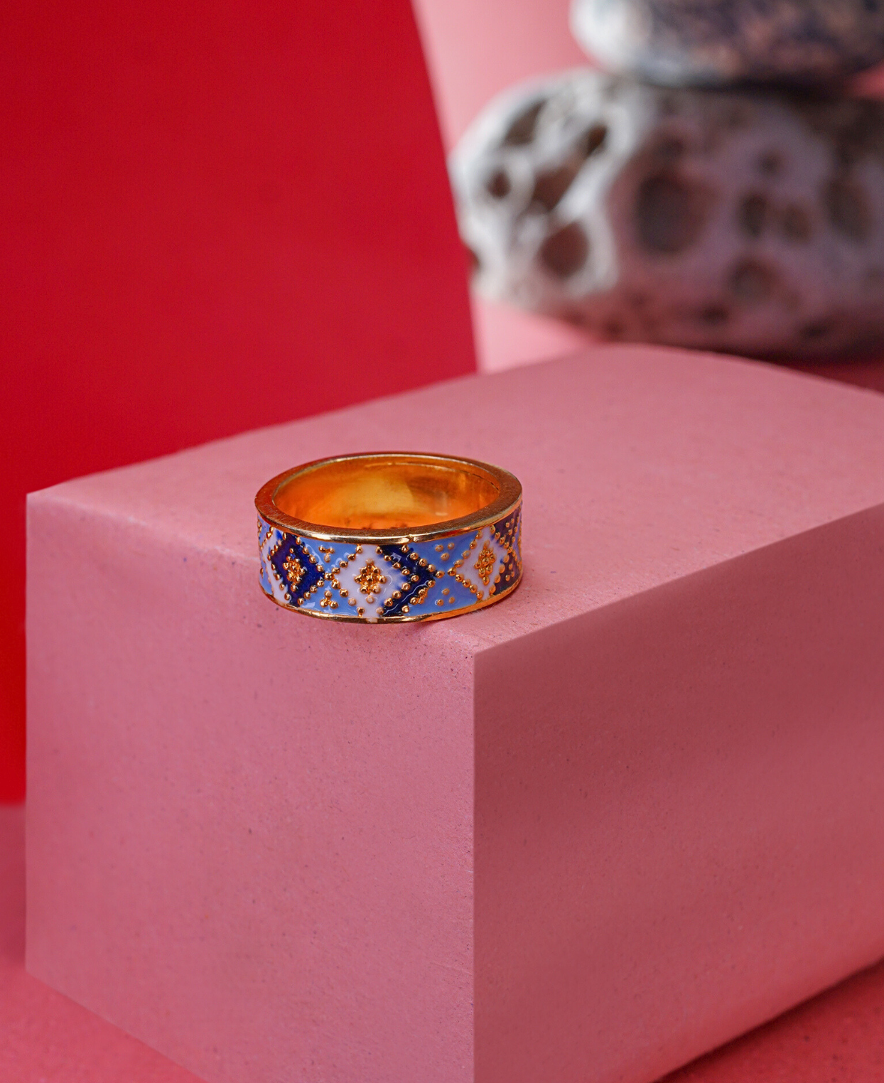 Blue Enamel Ring