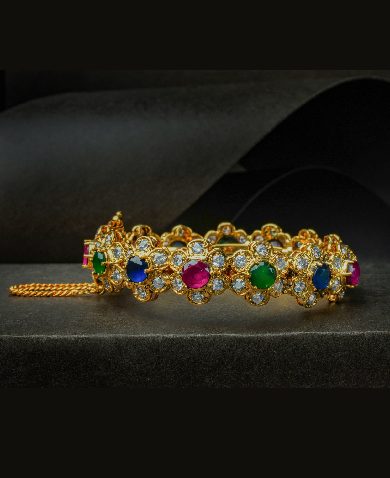 Multi Colored Polki Kara