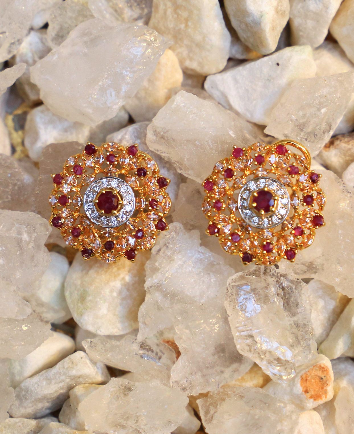 Champagne and Ruby Sphere Tops