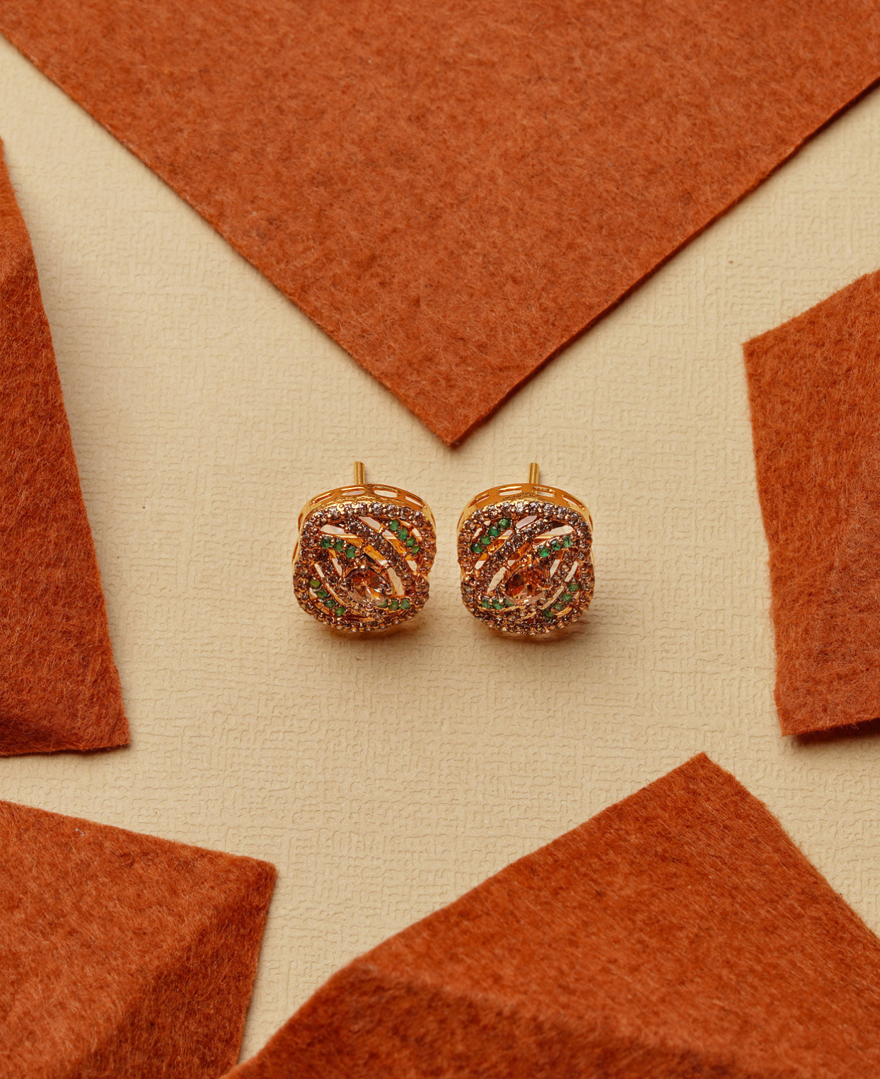 Champagne Peridot Studs