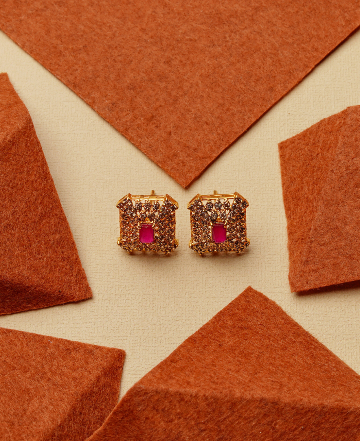Champagne Ruby Studs
