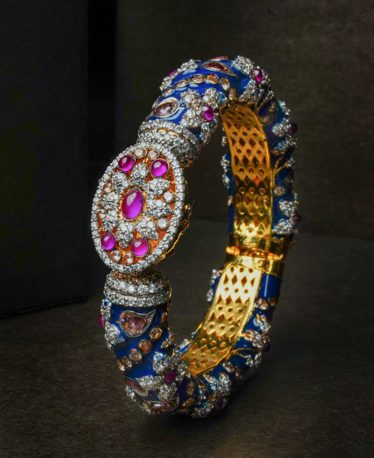 Polki & Ruby with Blue Meena Kara