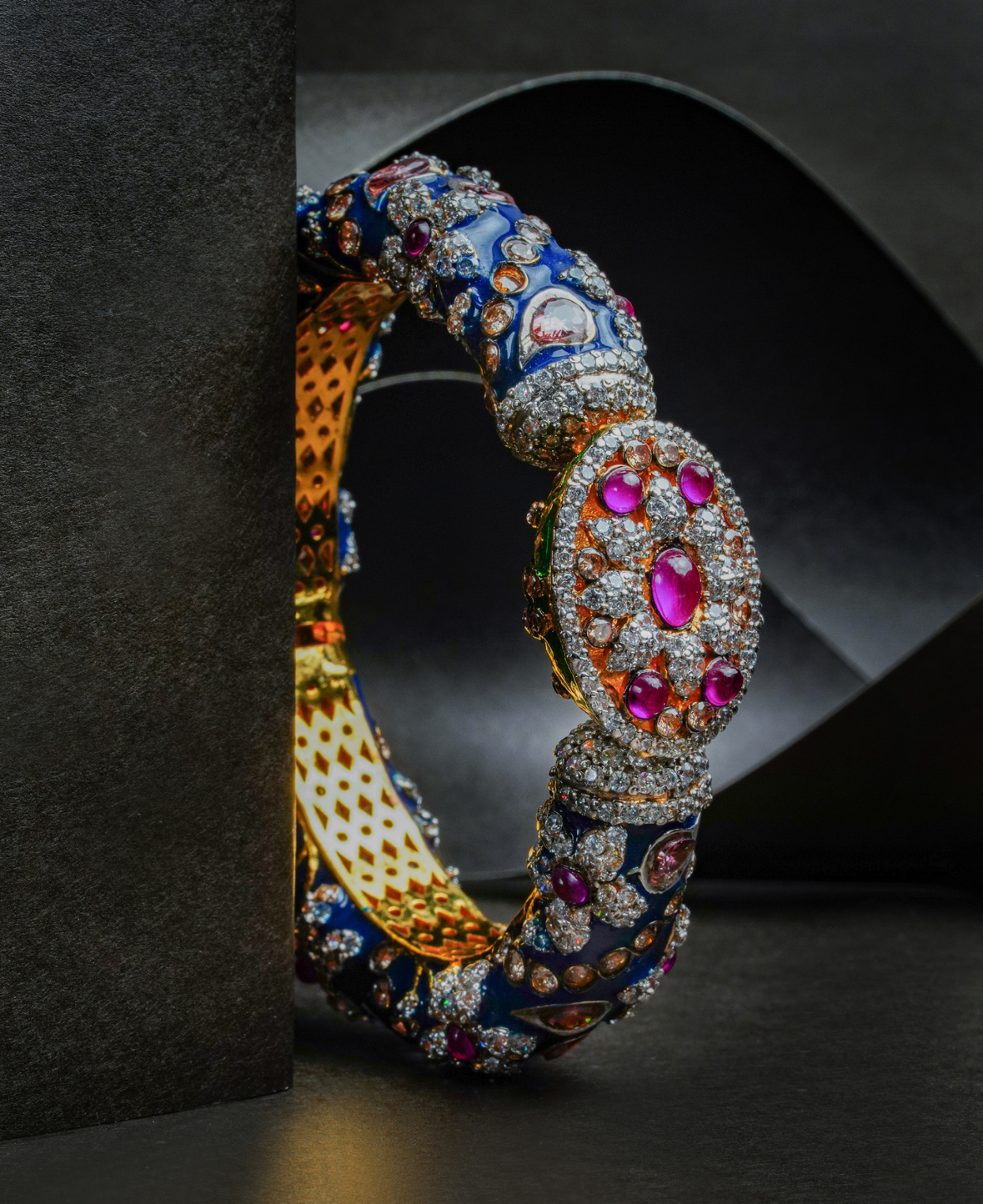 Polki & Ruby with Blue Meena Kara