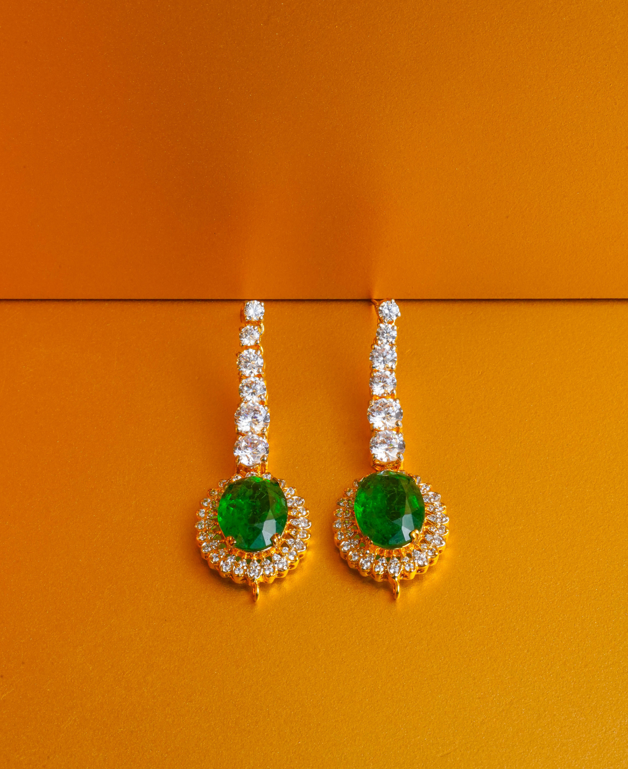 Zircon Green Solitaire Earrings