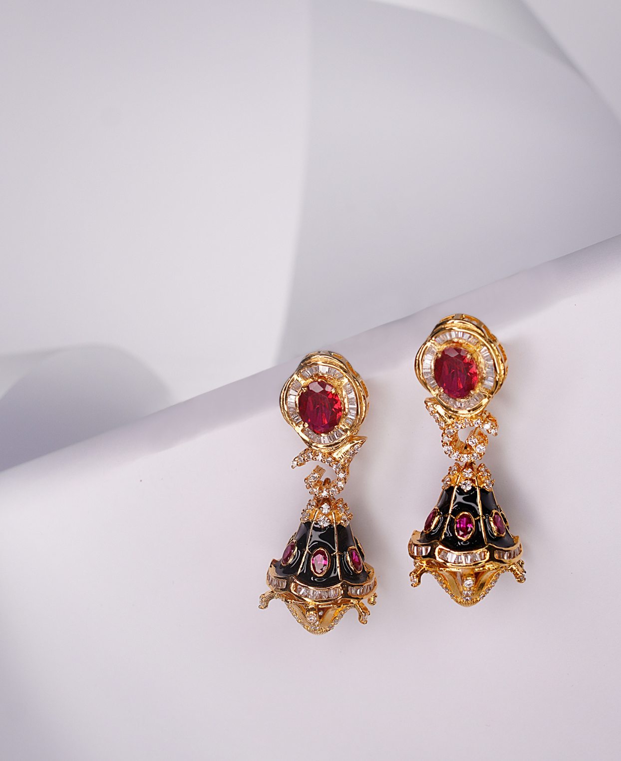 Trendy Black Enamel Jhumkis