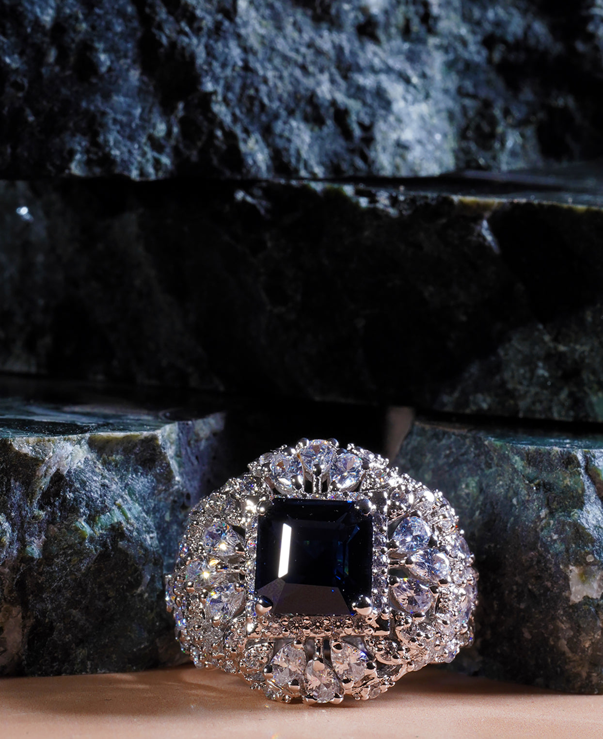 Black Zircon Centred Ring 2