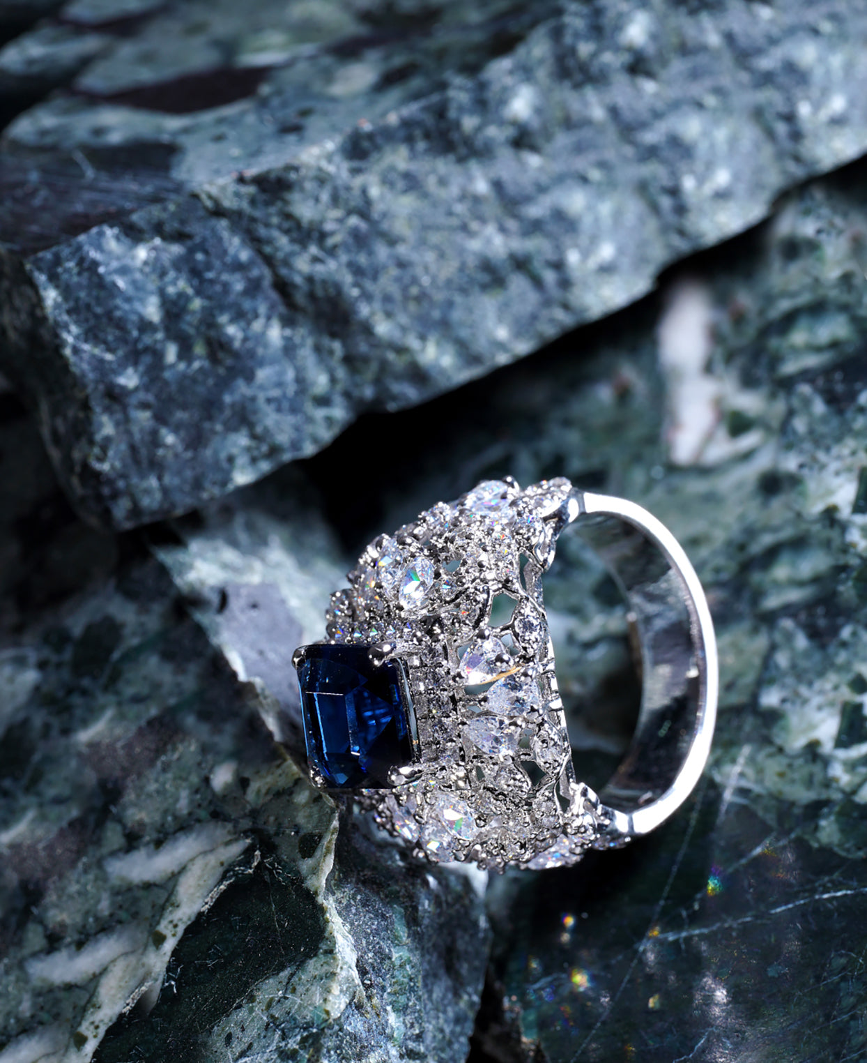 Black Zircon Centred Ring 2