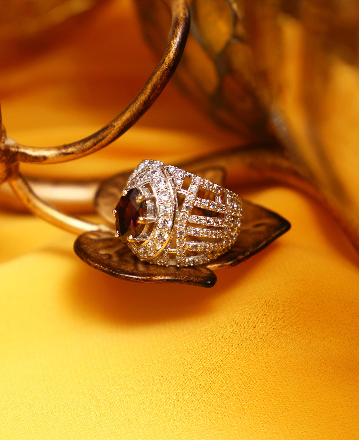 Amethyst Haze Cocktail Ring