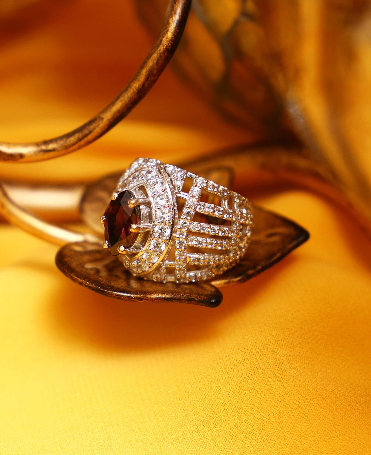 Amethyst Haze Cocktail Ring