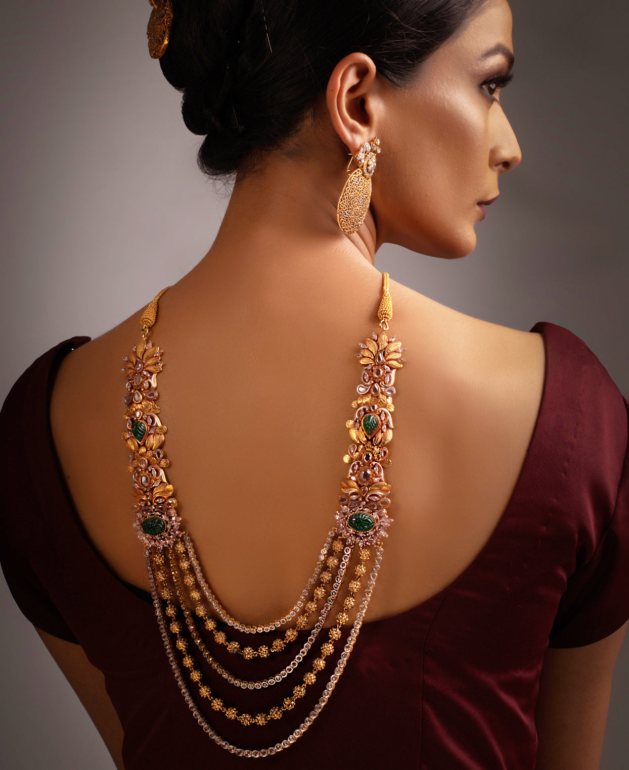 Texture Carving Emerald Mala